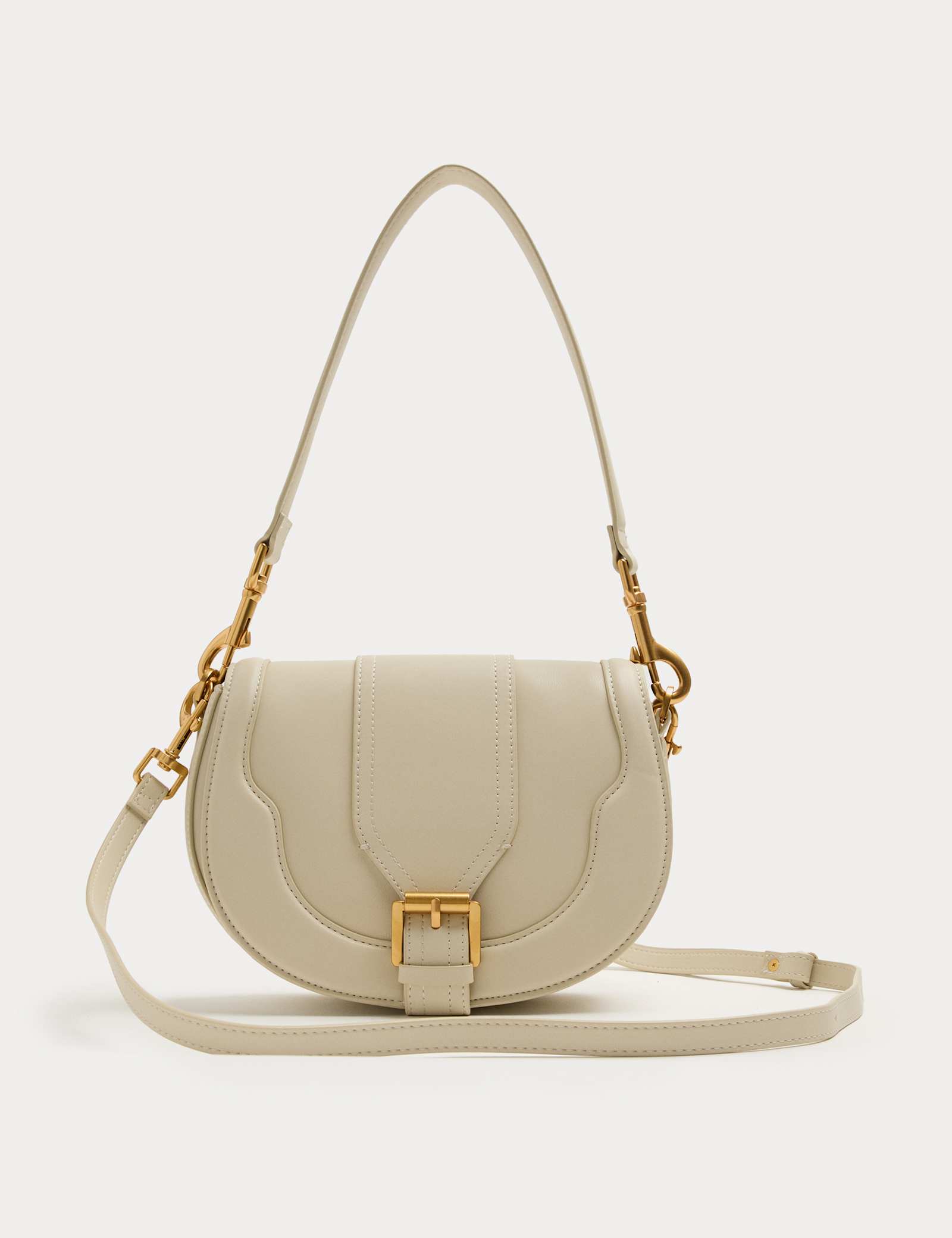 Buckle Detail Cross Body Saddle Bag - image 2