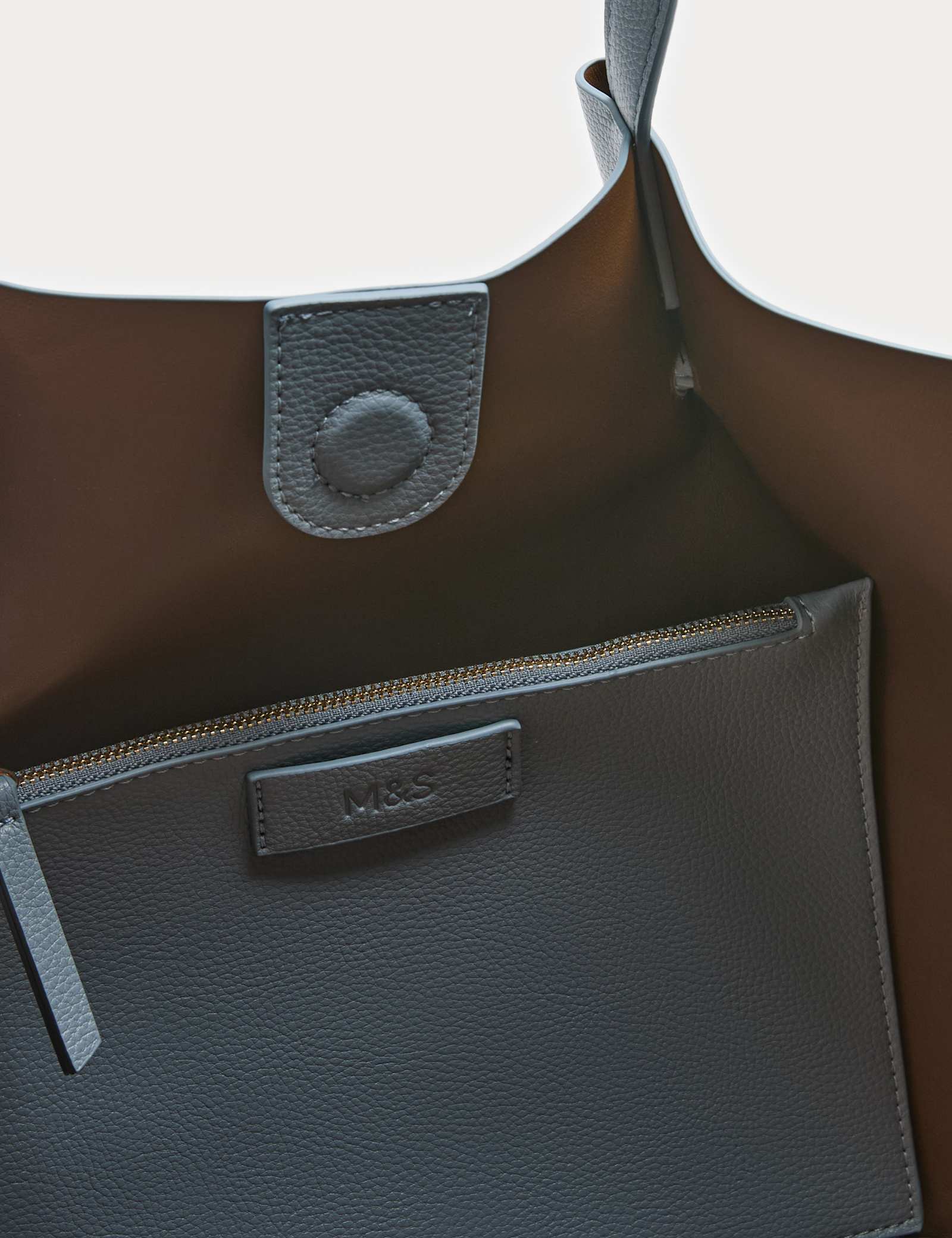 Faux Leather Pinched Strap Detail Tote Bag - image 2