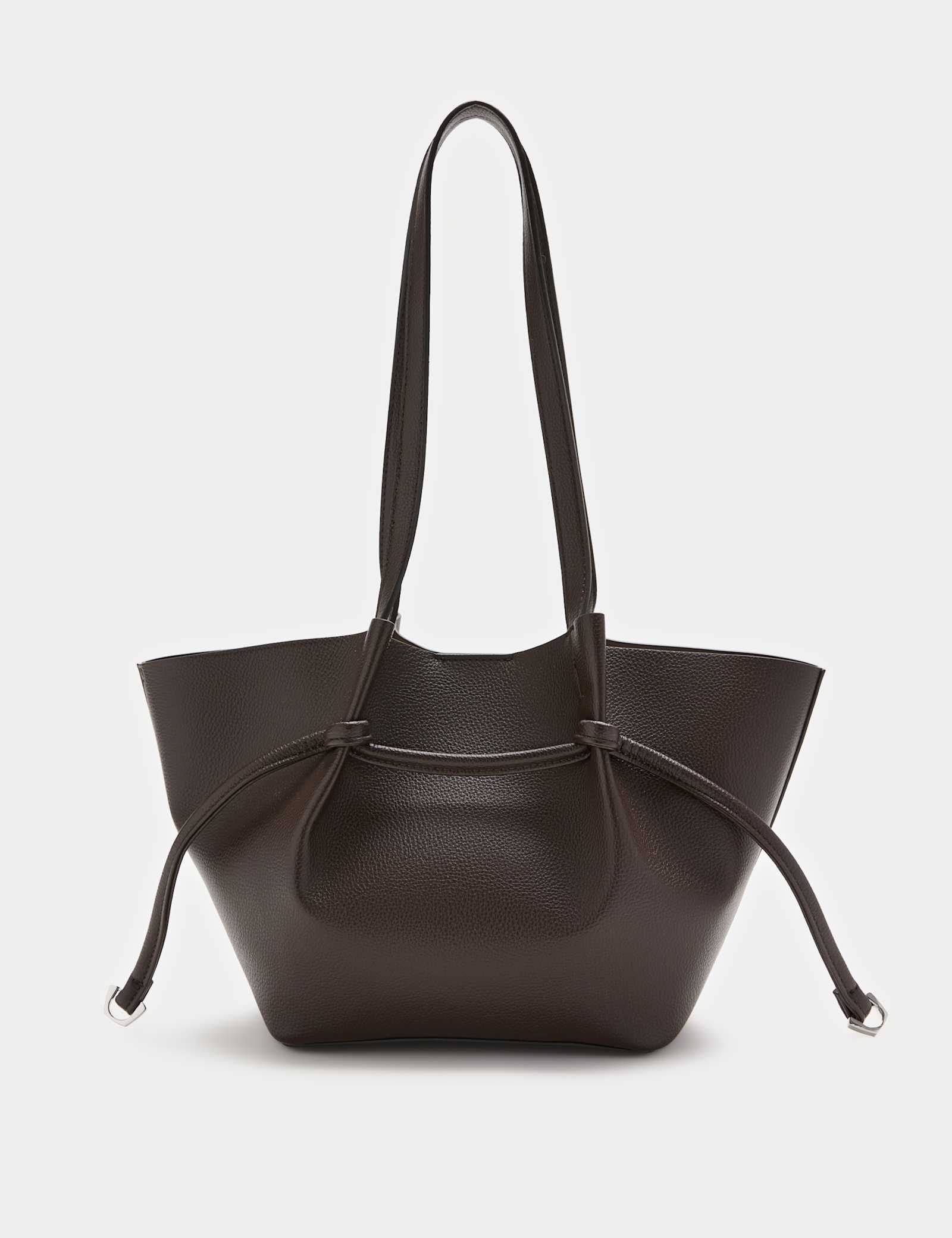 Faux Leather Pinched Mini Tote Bag - image 1