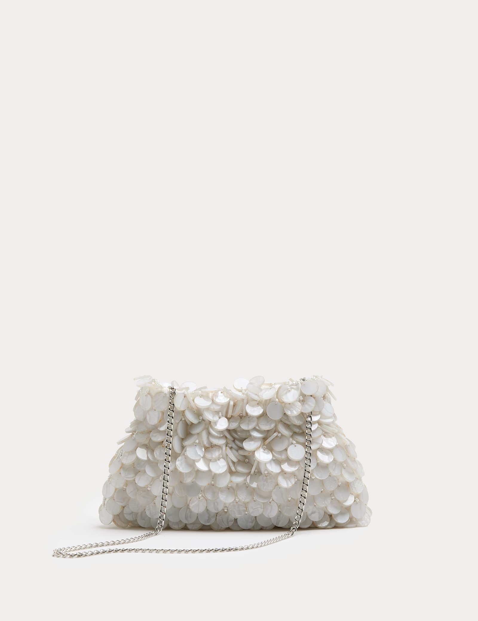 Pearl Disc Chain Strap Shoulder Bag - image 1