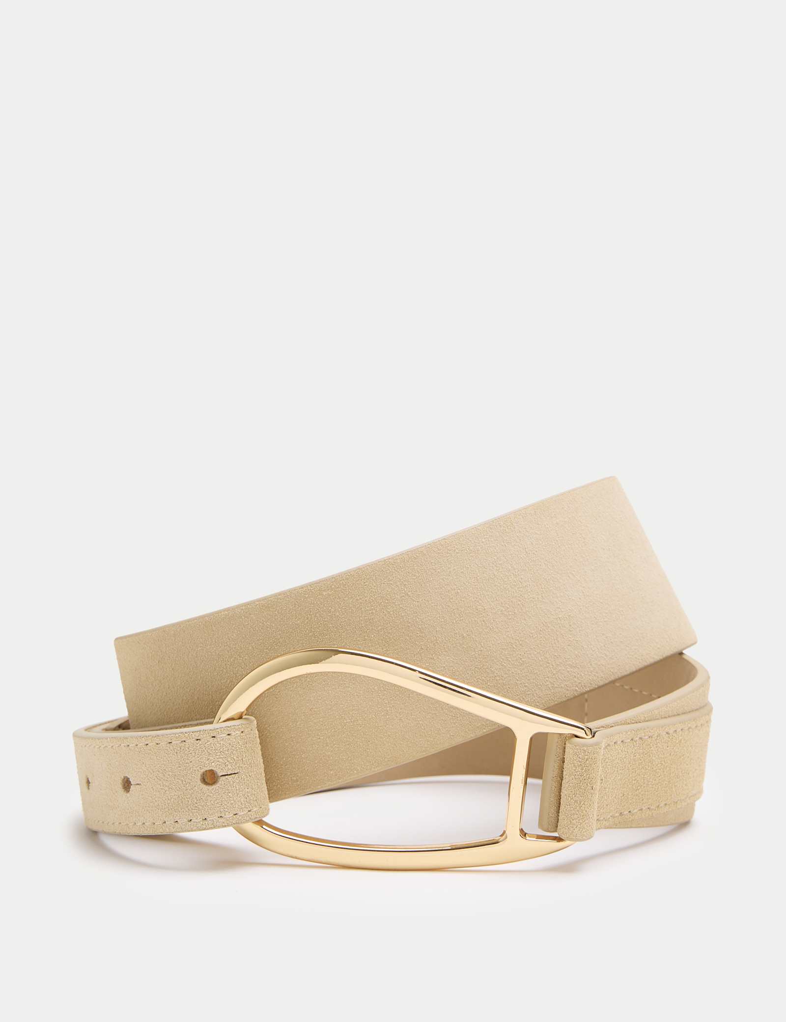 Suede Asymmetric Buckle Waist Belt - image 1
