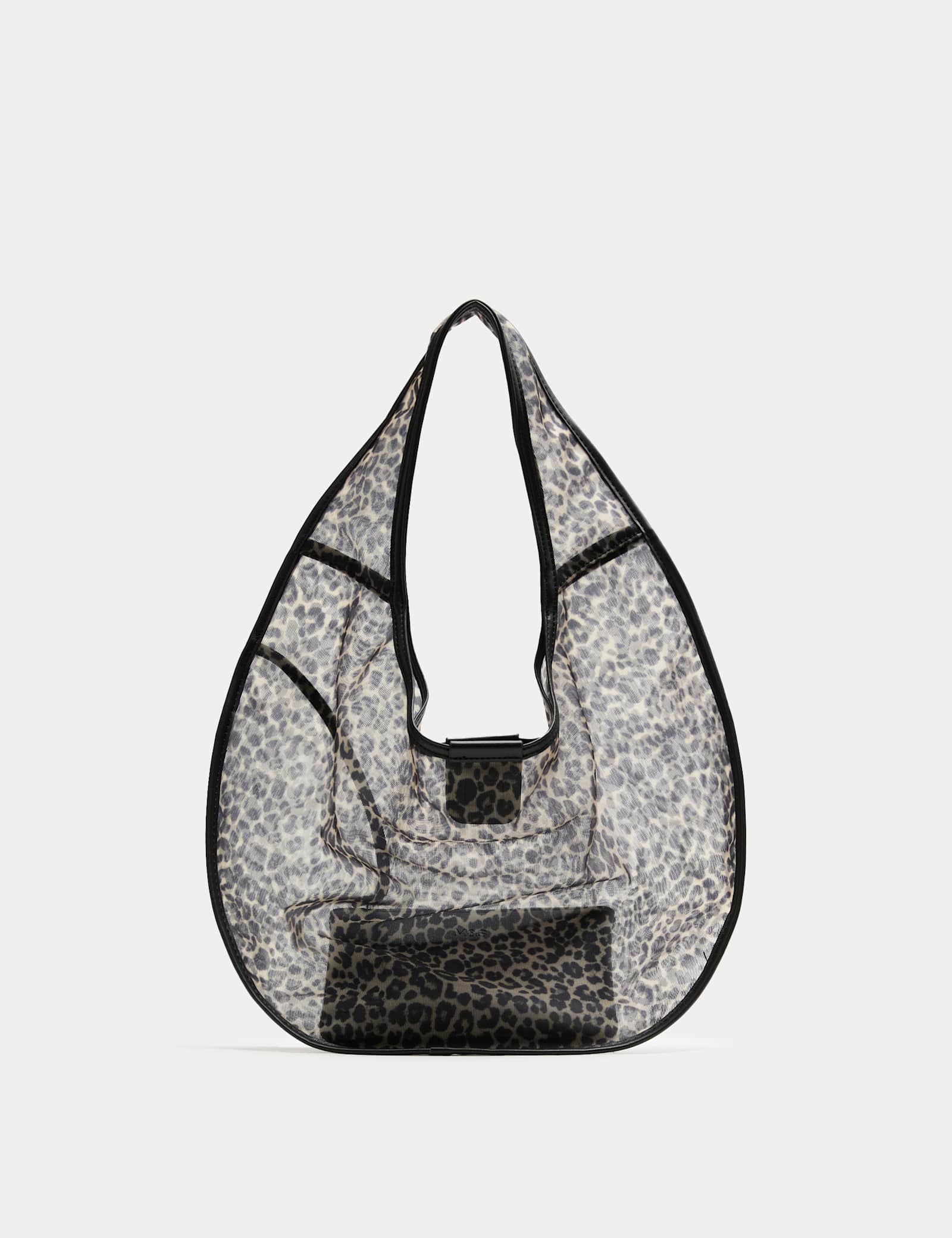 Leopard Print Mesh Moon Shoulder Bag - image 2
