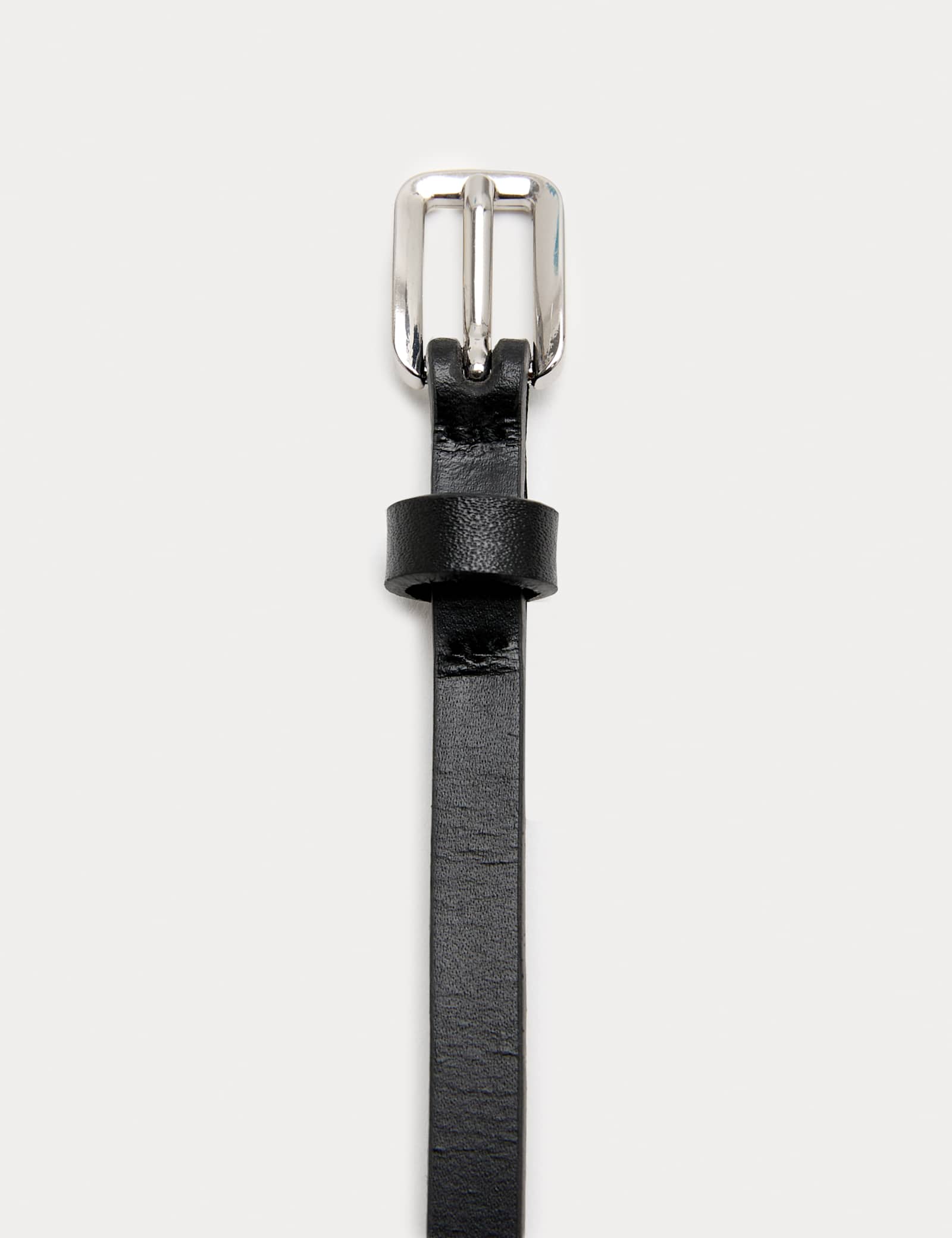Leather Skinny Buckle Belt - image 5