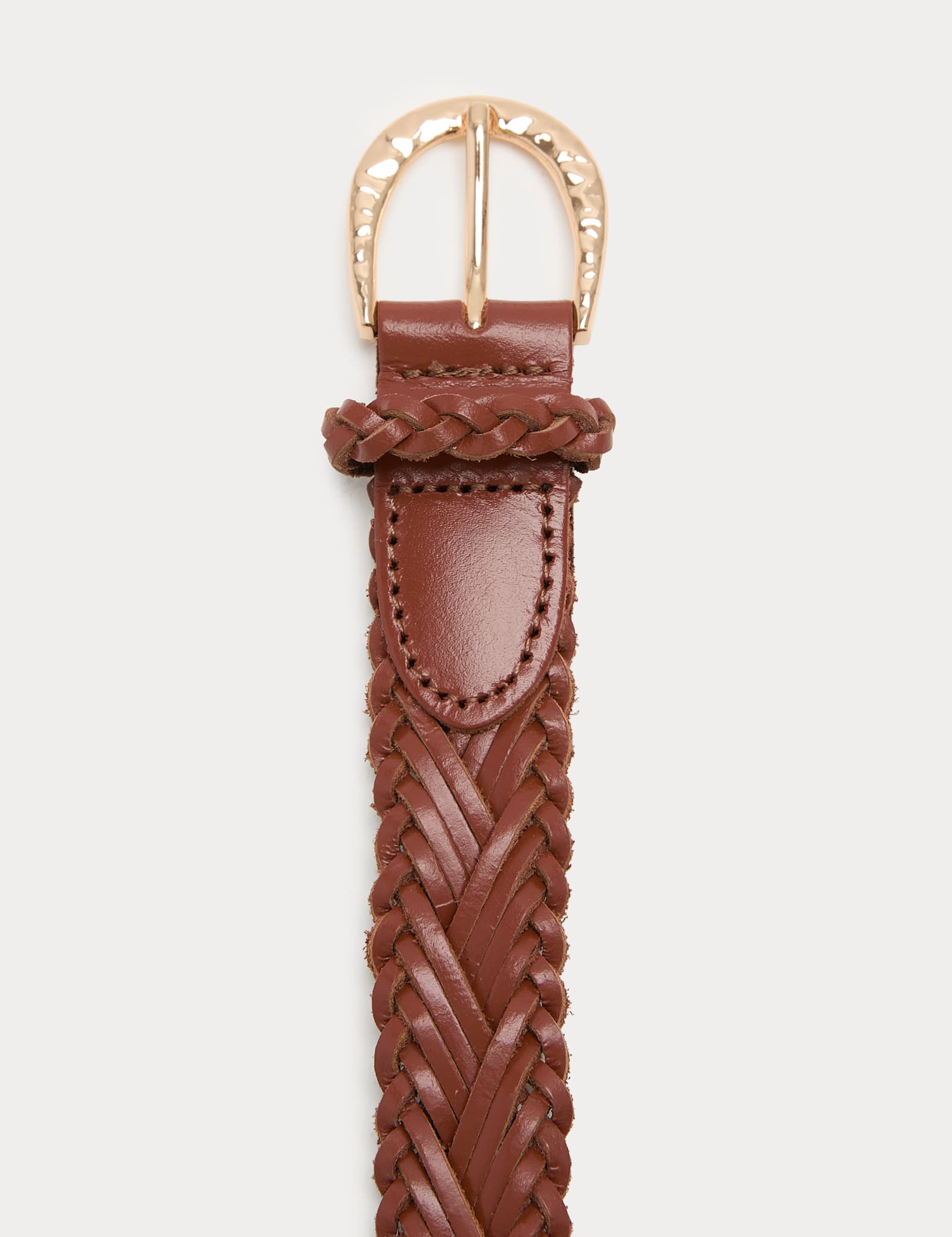 Leather Skinny Weave Waist Belt - image 3