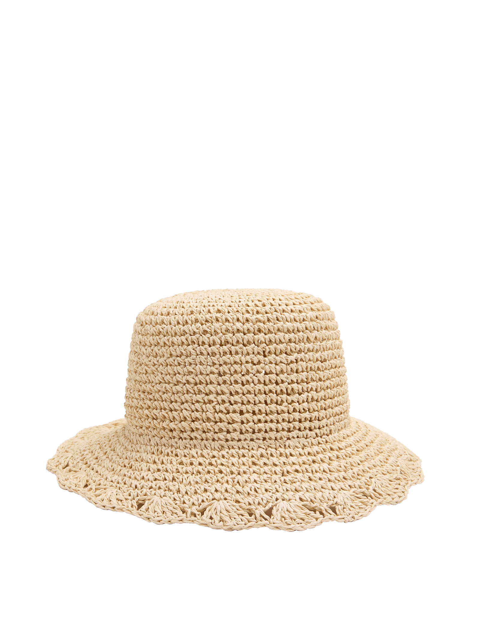 Straw Scalloped Edge Fedora Hat - image 2