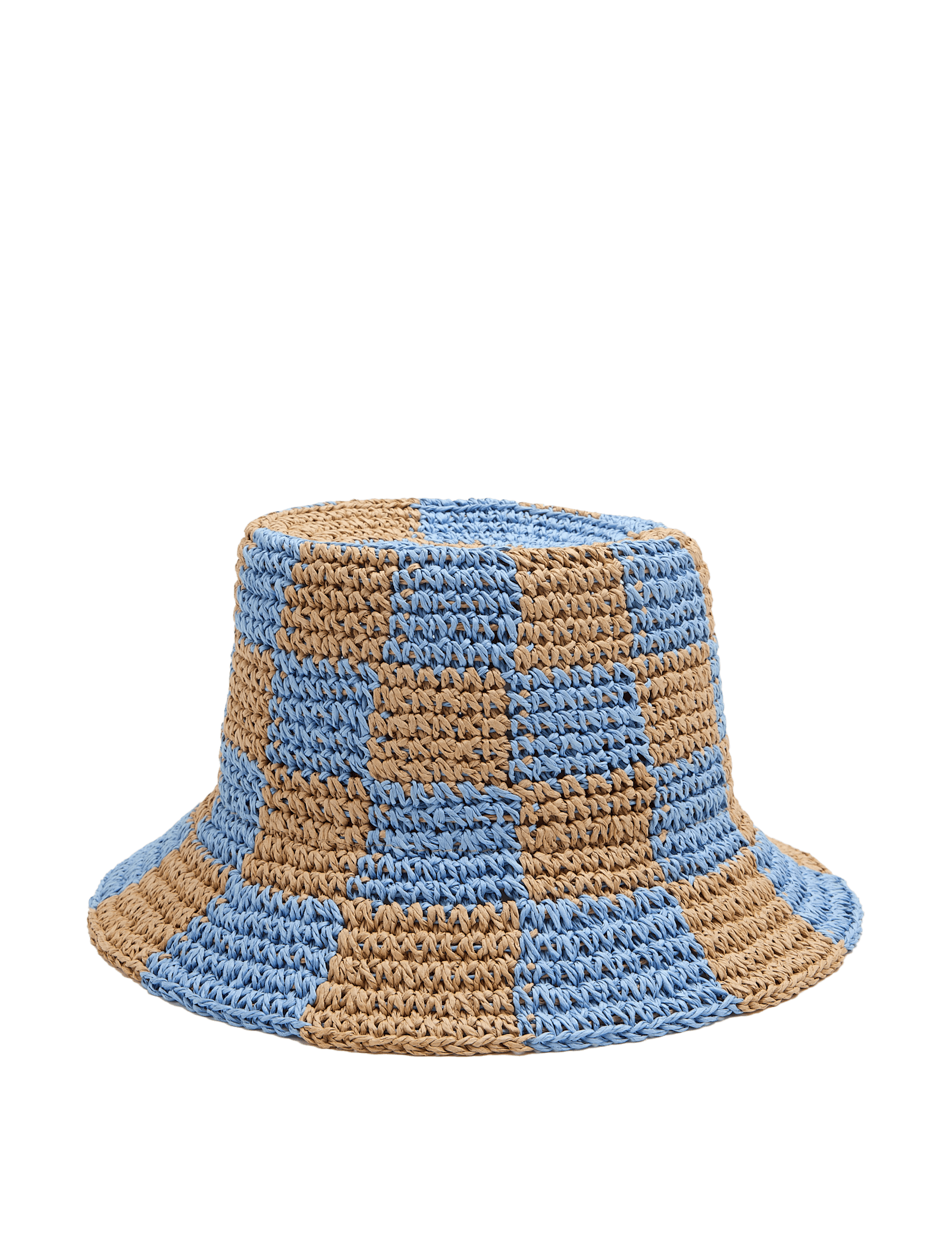 Straw Checkerboard Bucket Hat - image 2