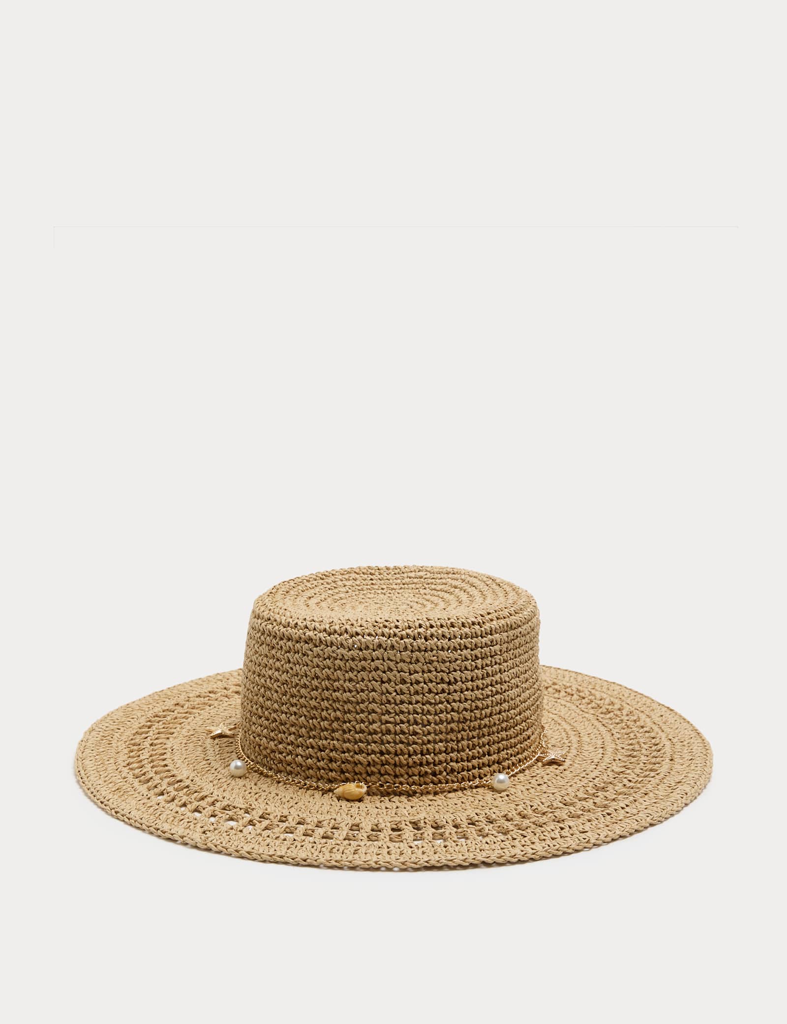 Shell Detail Floppy Fedora Hat - image 1