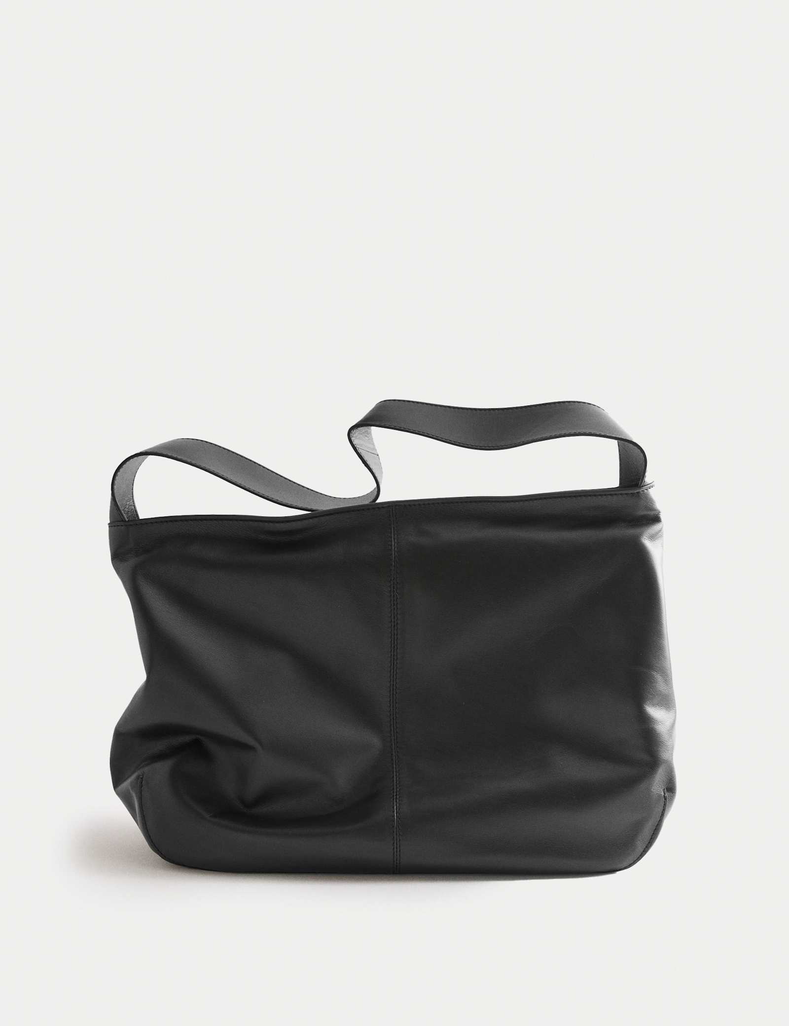Leather Zip Slouchy Shoulder Bag - image 2