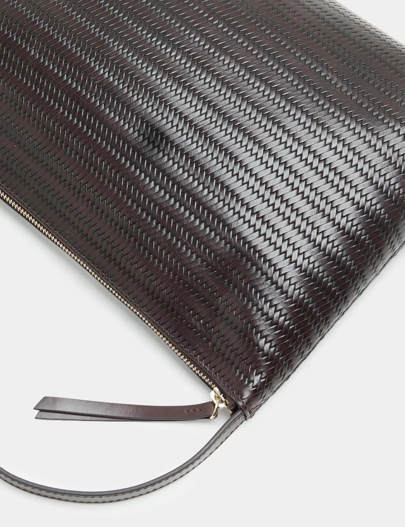 Leather Embossed Zip Shoulder Bag - image 5