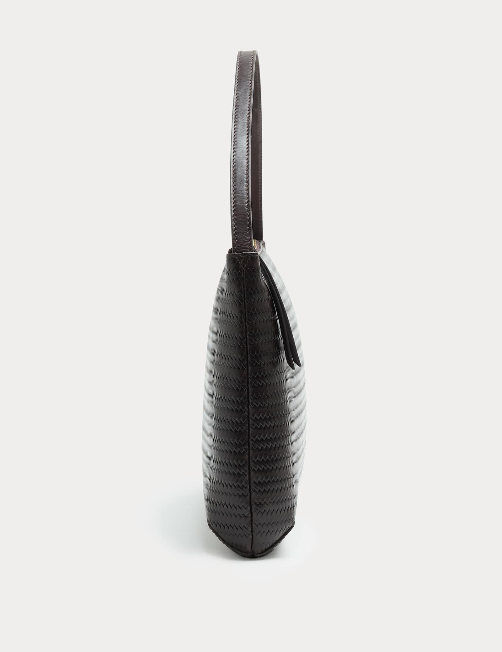 Leather Embossed Zip Shoulder Bag - image 1