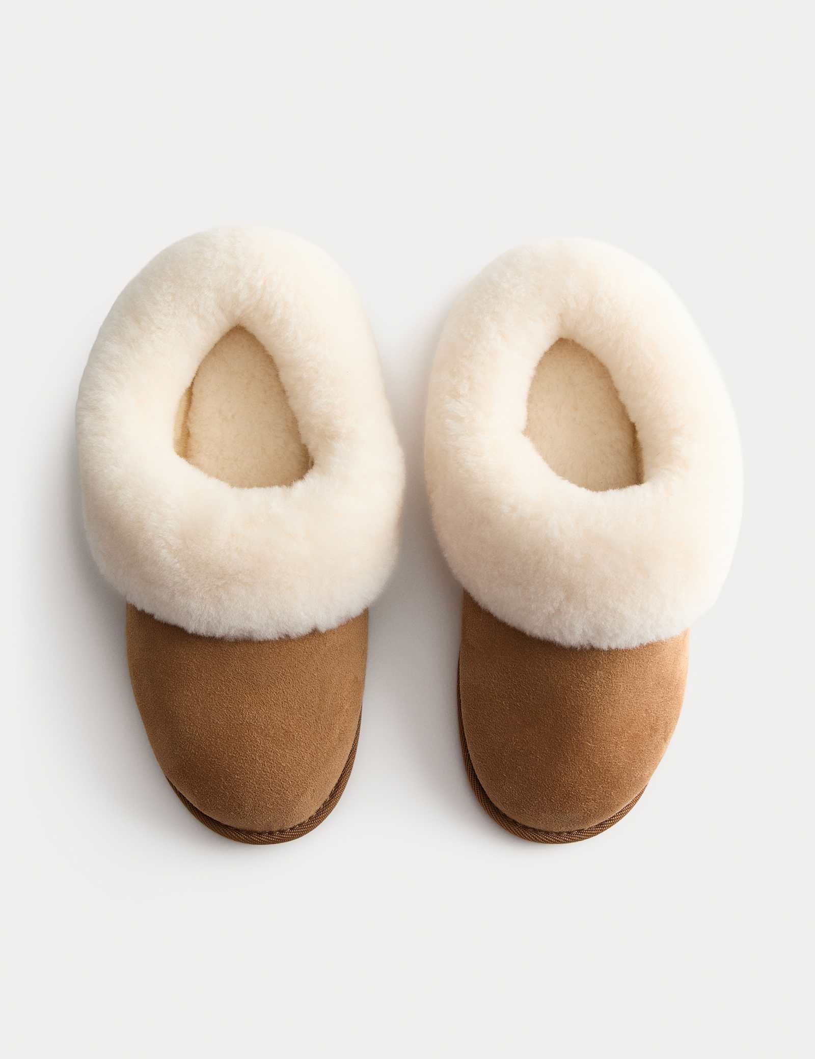 Suede Shearling Lined Mule Slippers - image 2