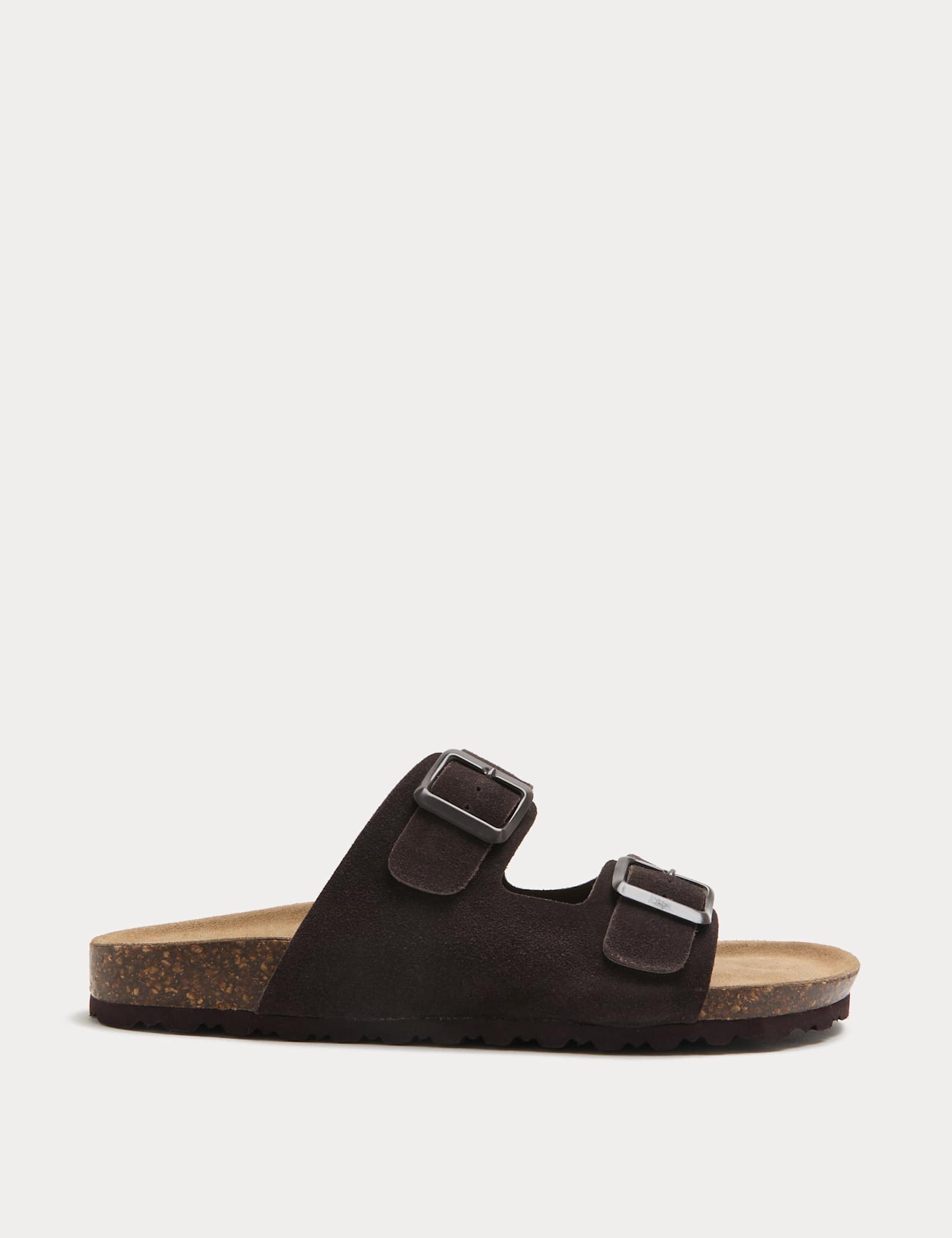 Suede Buckle Footbed Mules - image 1