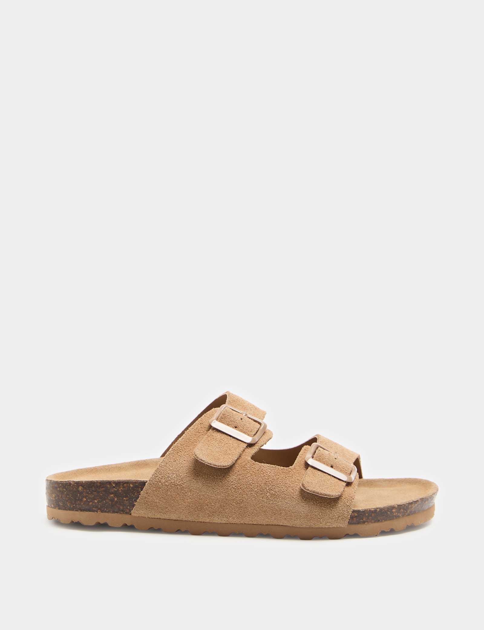 Suede Buckle Footbed Mules - image 5