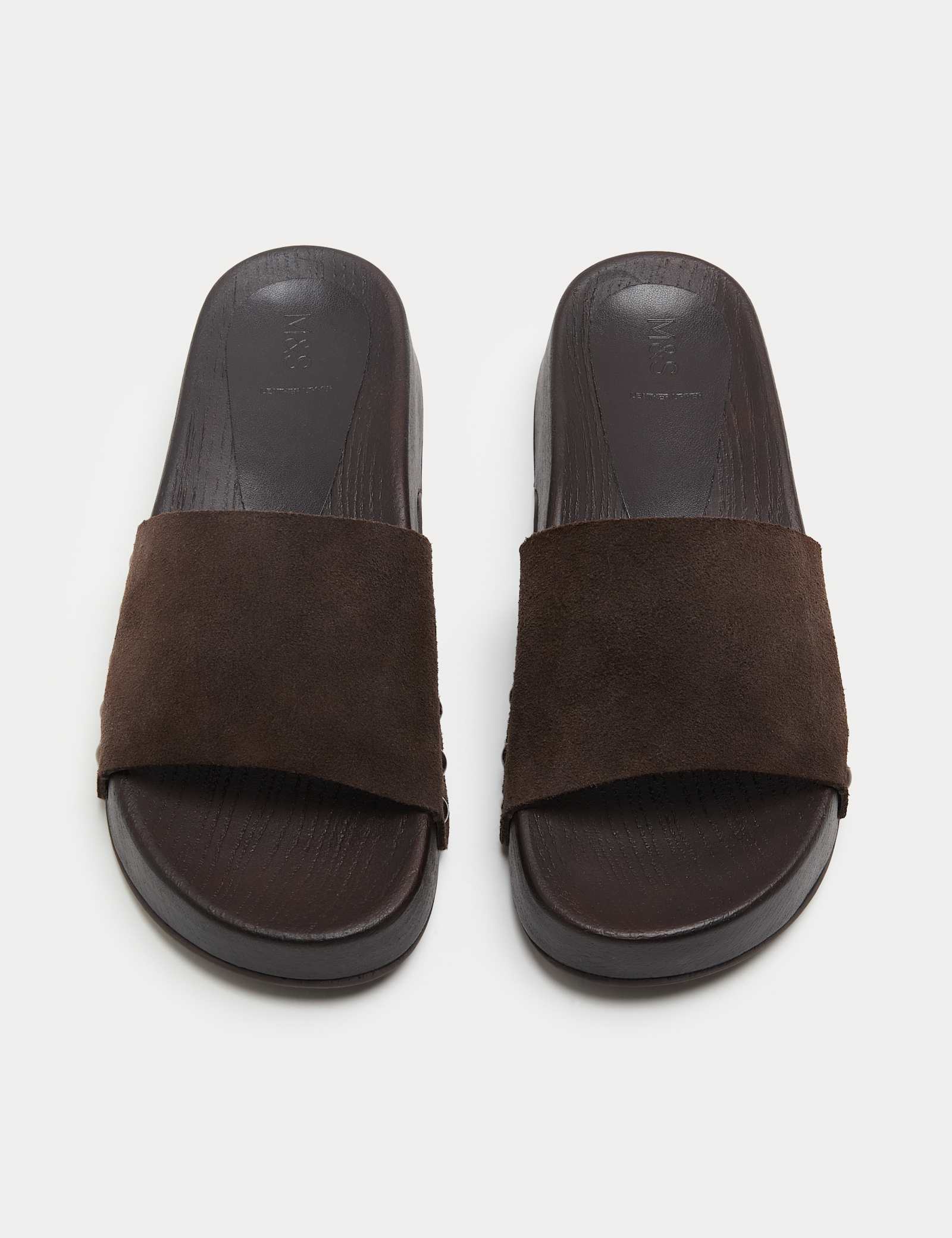 Suede Platform Open Toe Clogs - image 2