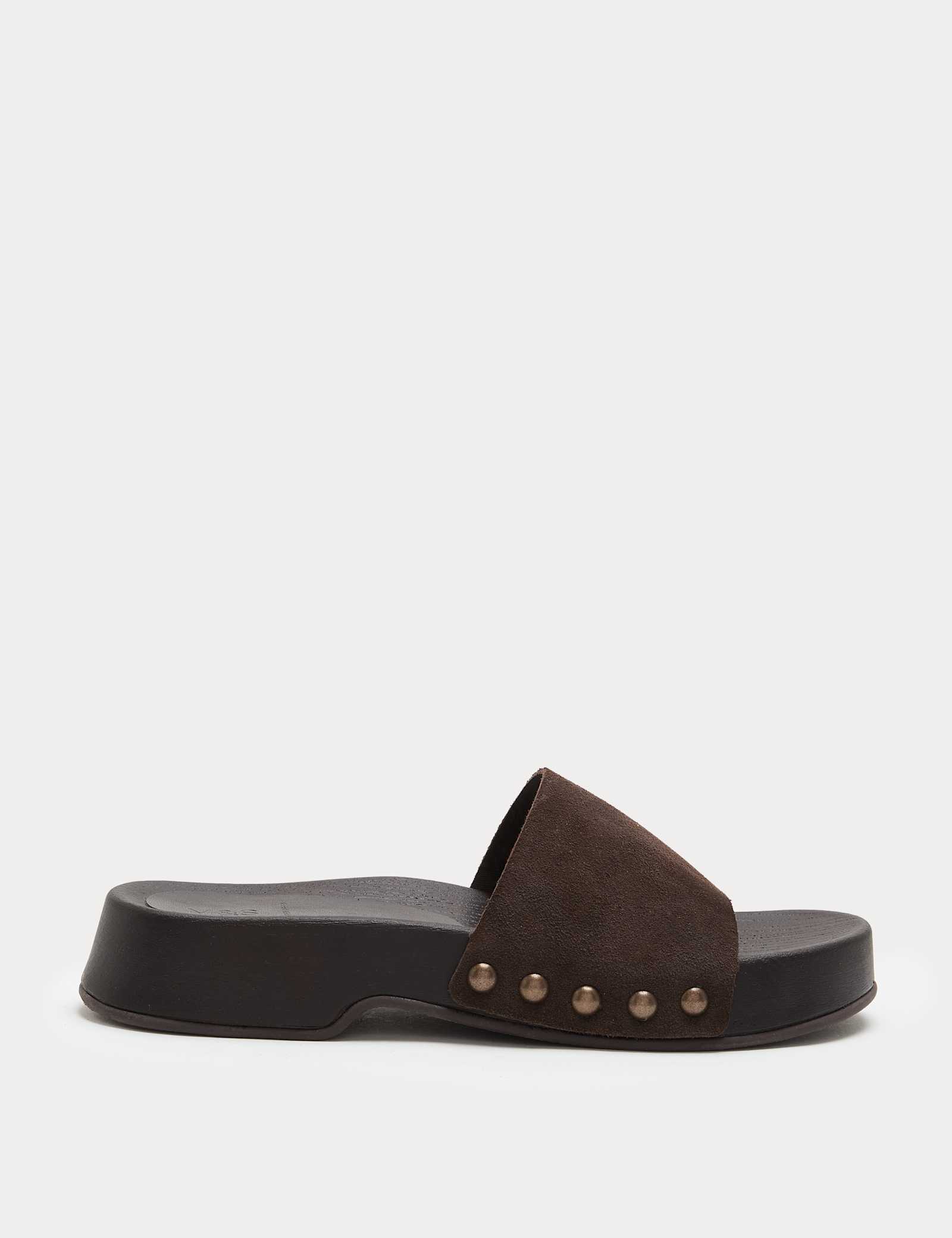 Suede Platform Open Toe Clogs - image 1