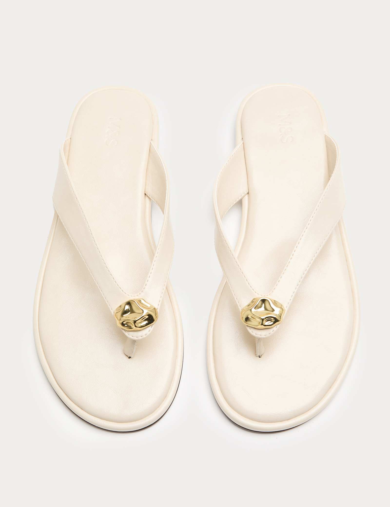 Trim Detail Flat Toe Post Sandals - image 4