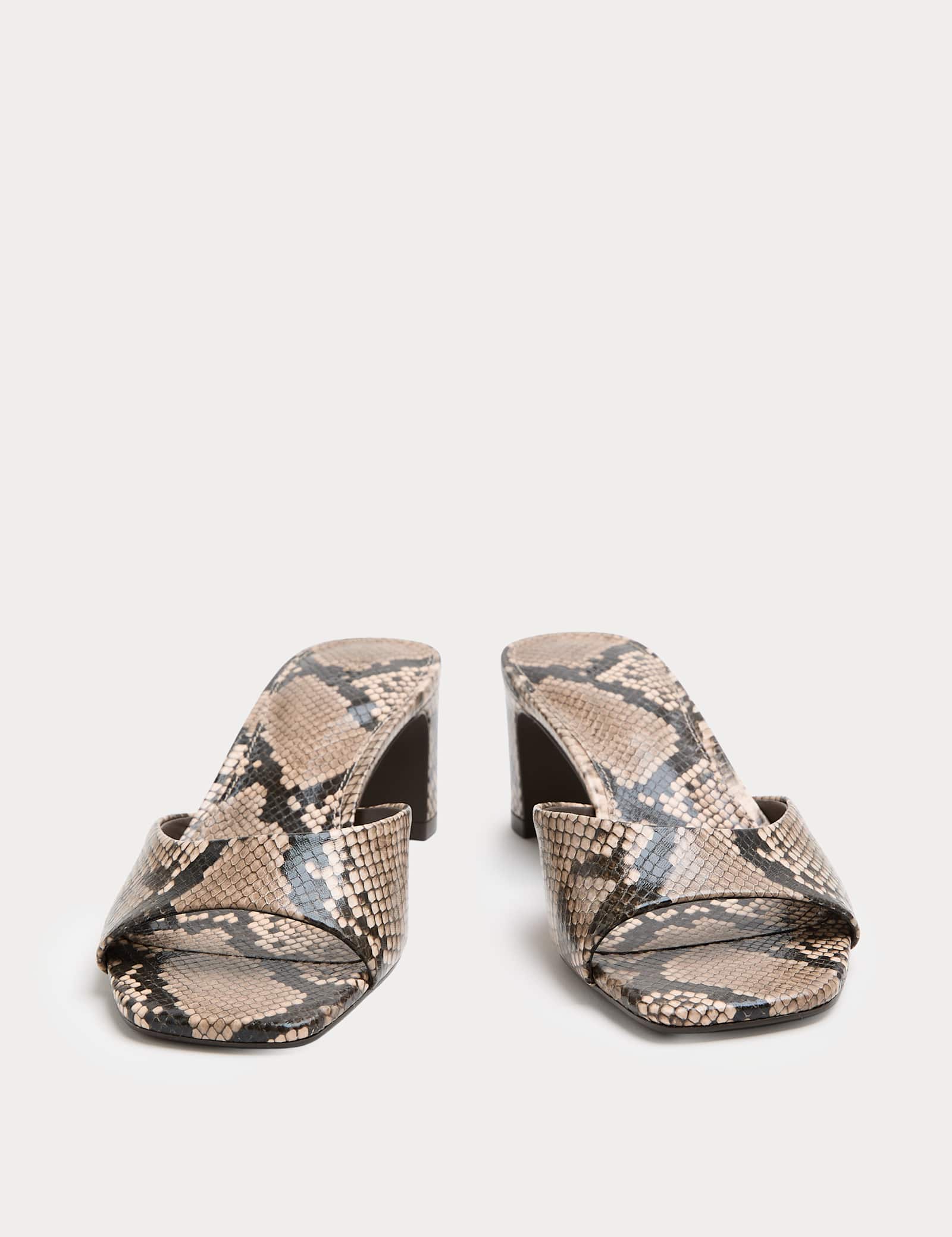 Snake Print Block Heel Mules - image 2