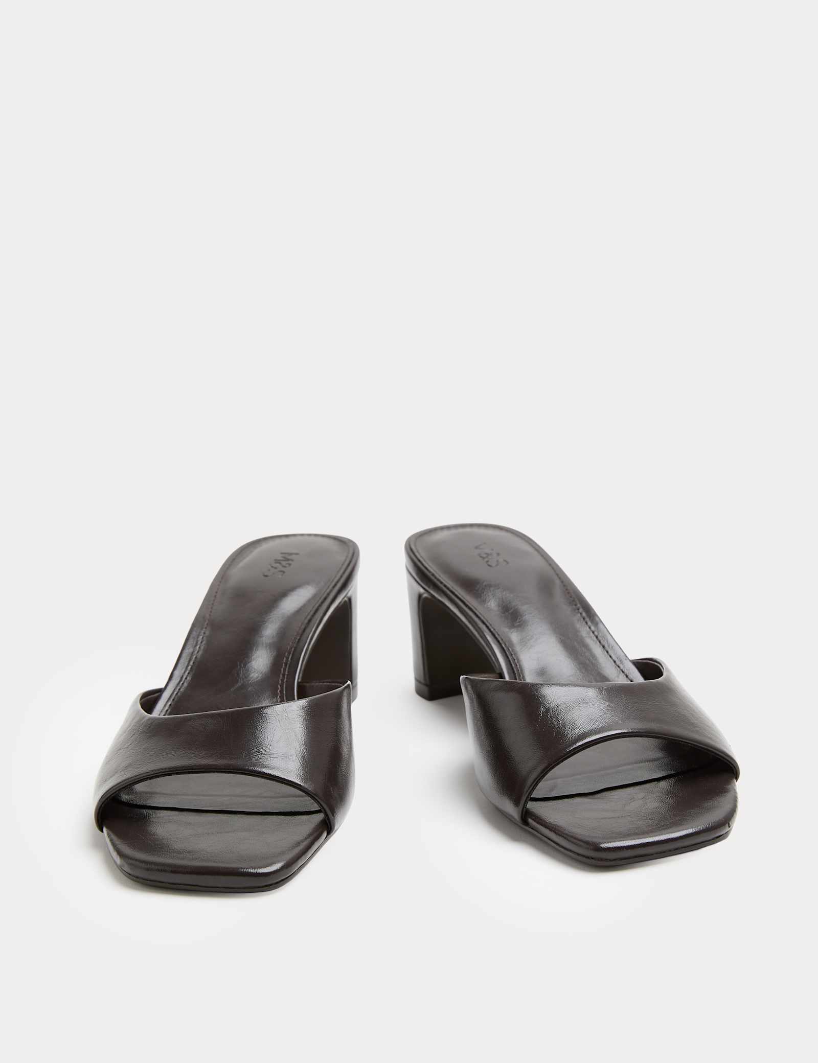 Block Heel Peep Toe Mules - image 2