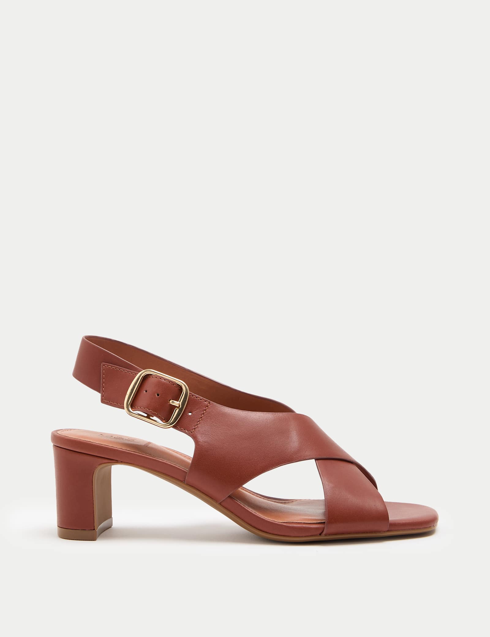Leather Crossover Block Heel Sandals - image 2