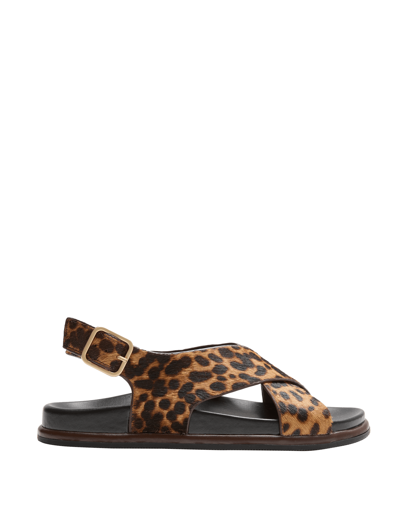 Suede Animal Print Buckle Flat Sandals - image 3