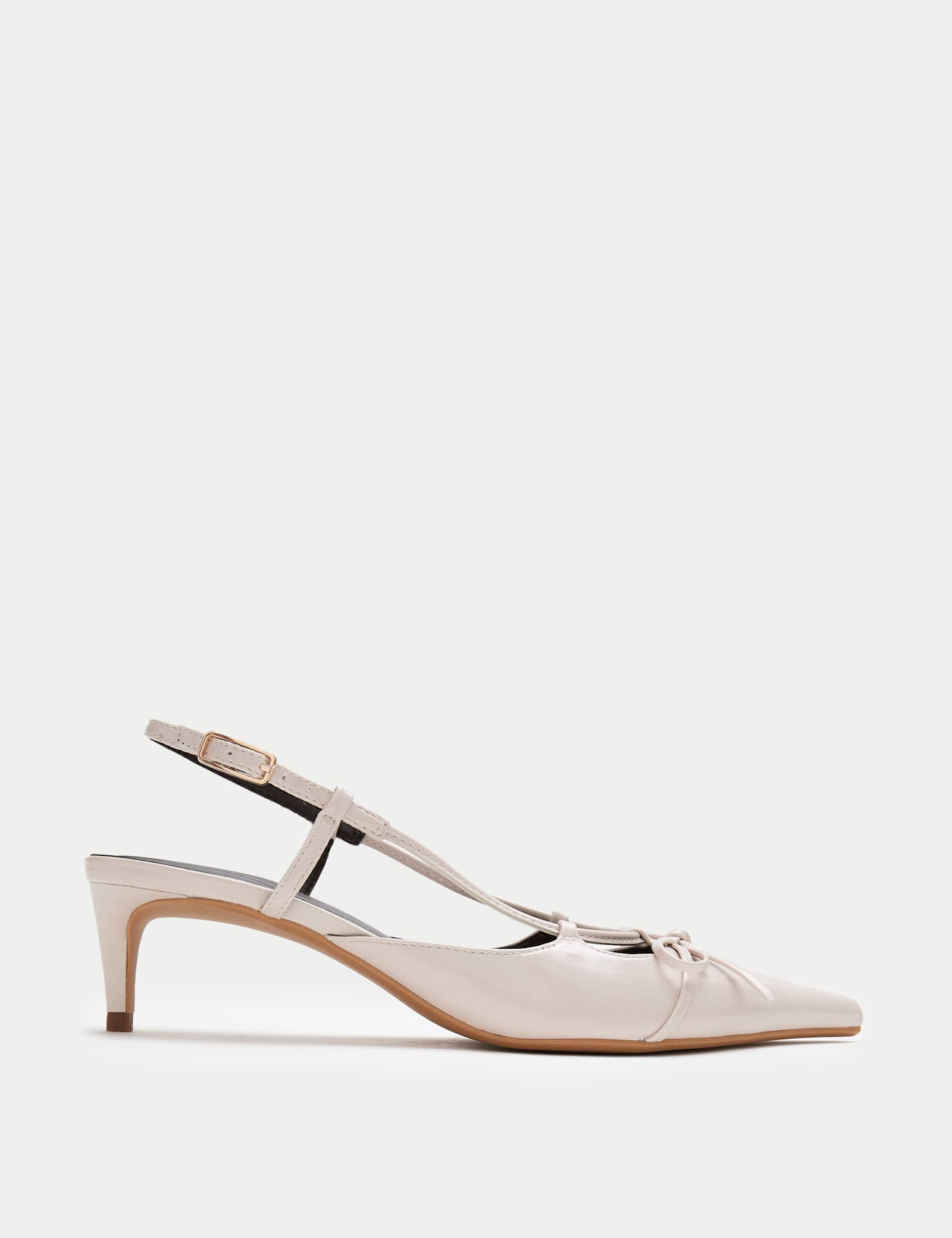 Bow Kitten Heel Pointed Slingback Shoes - image 2