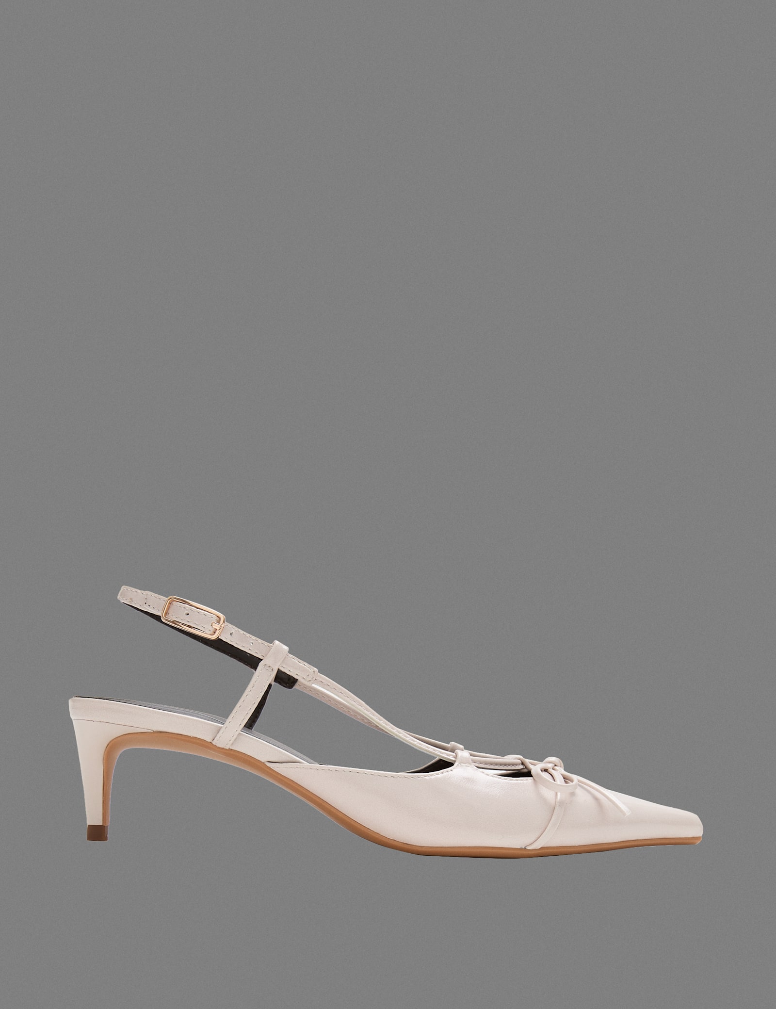 Bow Kitten Heel Pointed Slingback Shoes - image 5