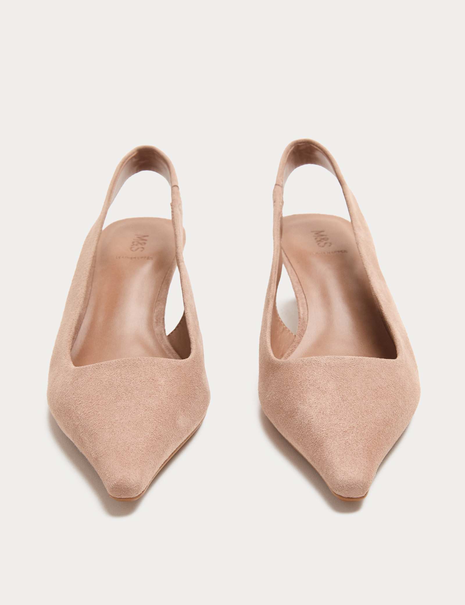 Suede Kitten Heel Pointed Slingback Shoes - image 4