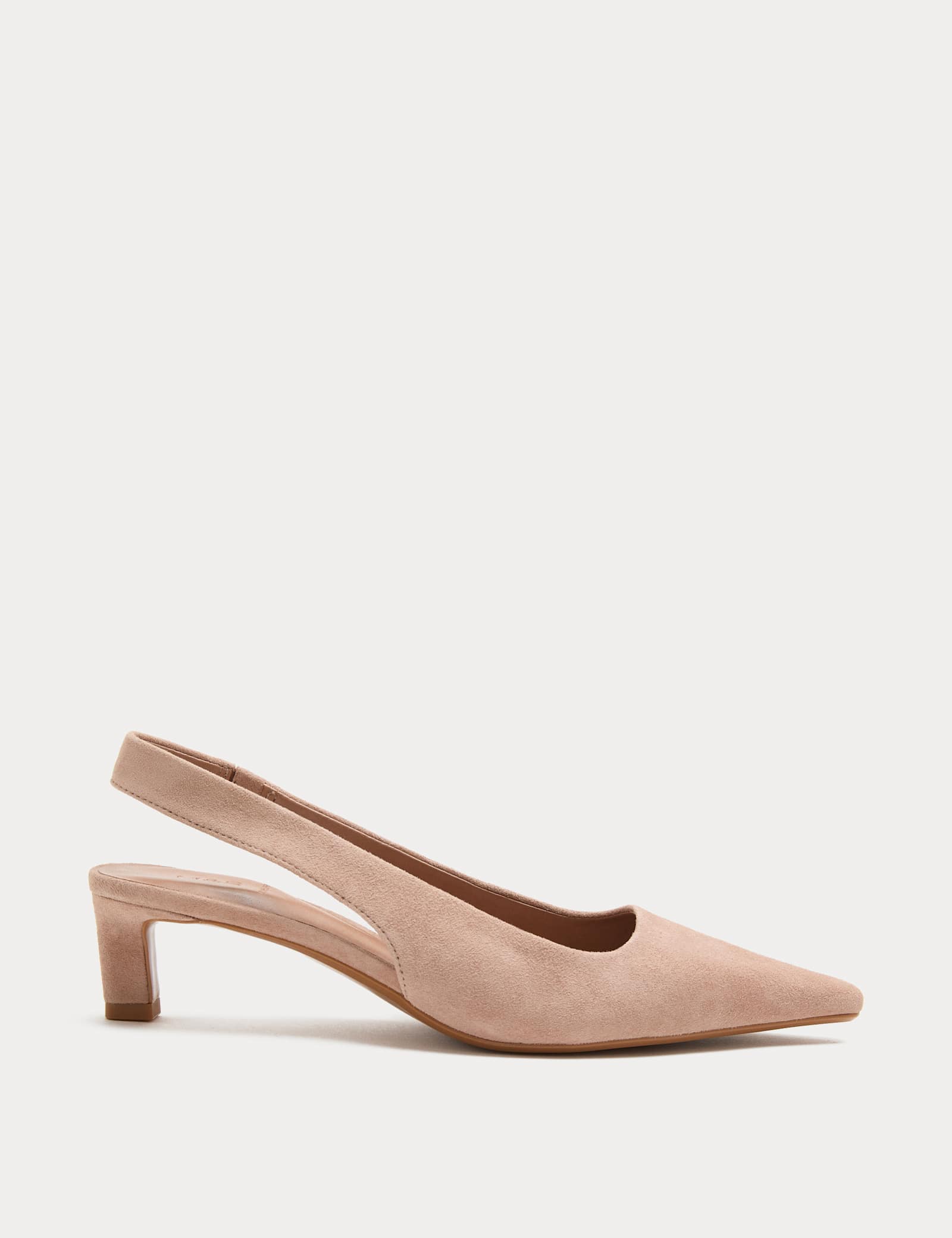 Suede Kitten Heel Pointed Slingback Shoes - image 1