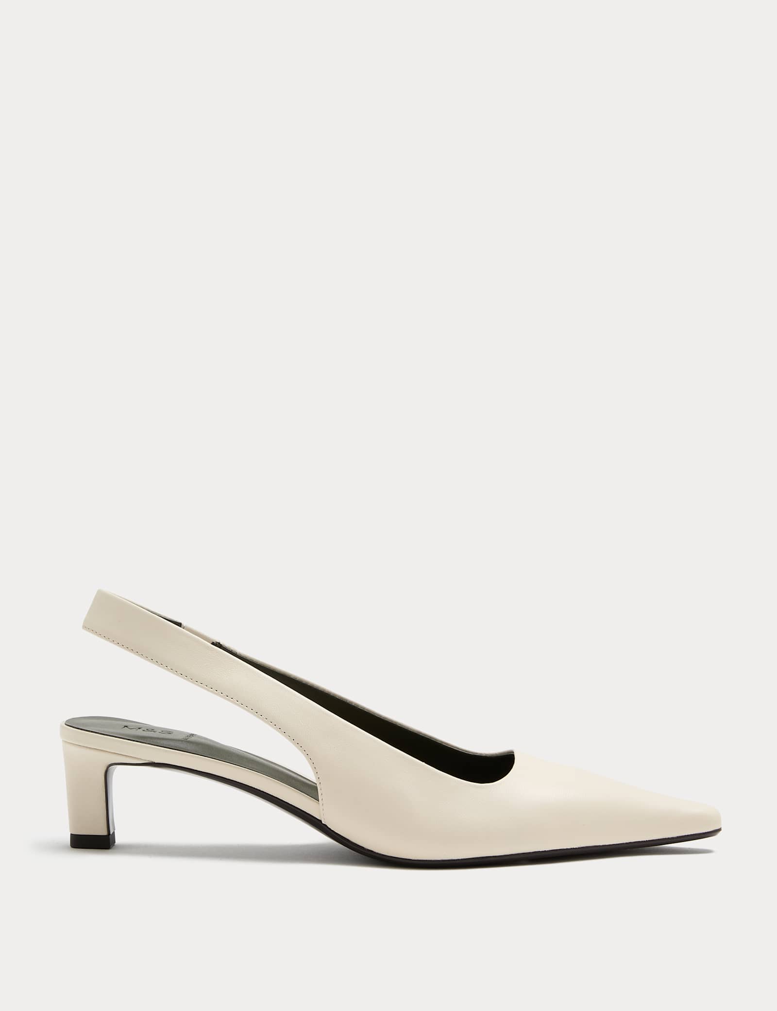 Leather Kitten Heel Slingback Shoes - image 1