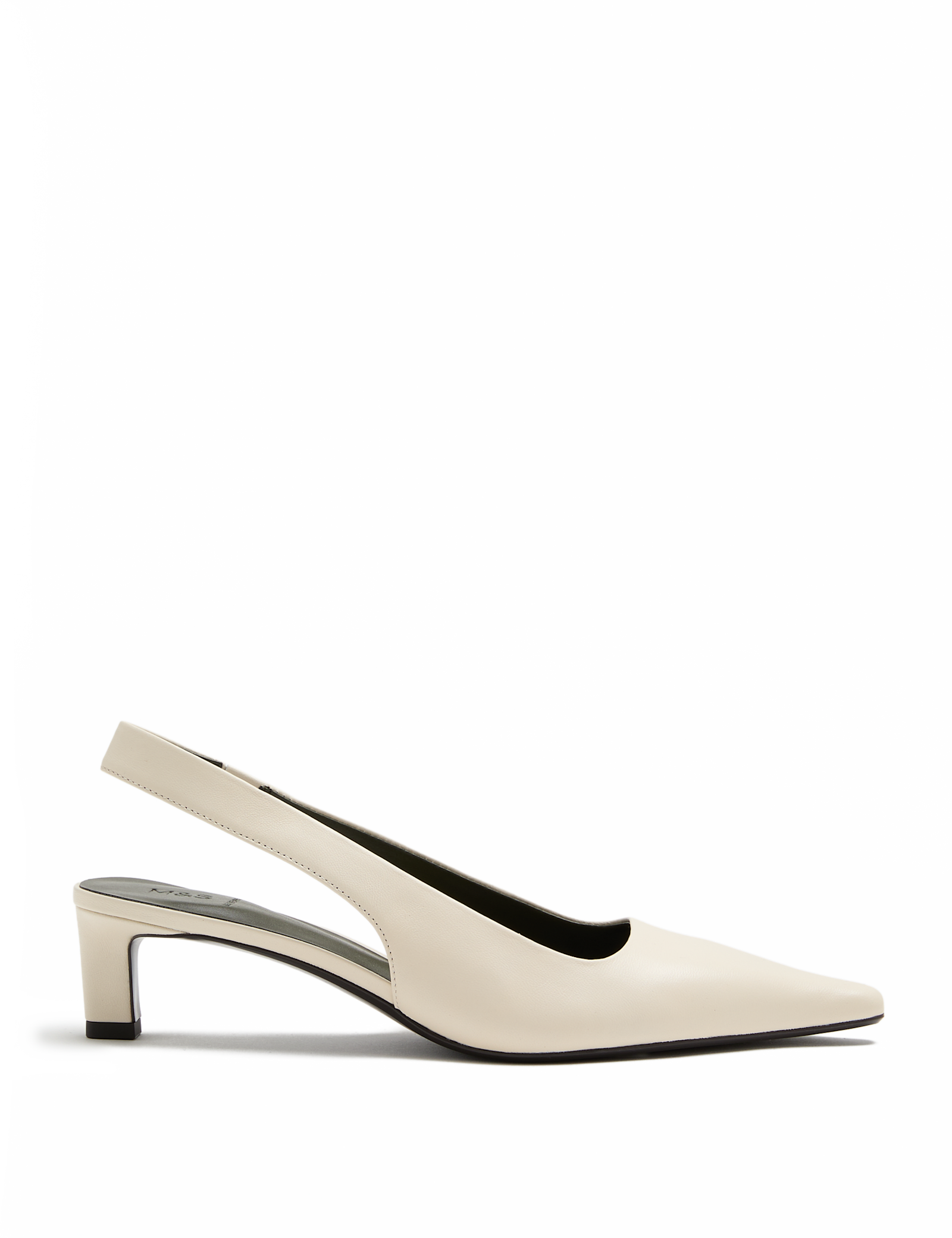 Leather Kitten Heel Slingback Shoes - image 4