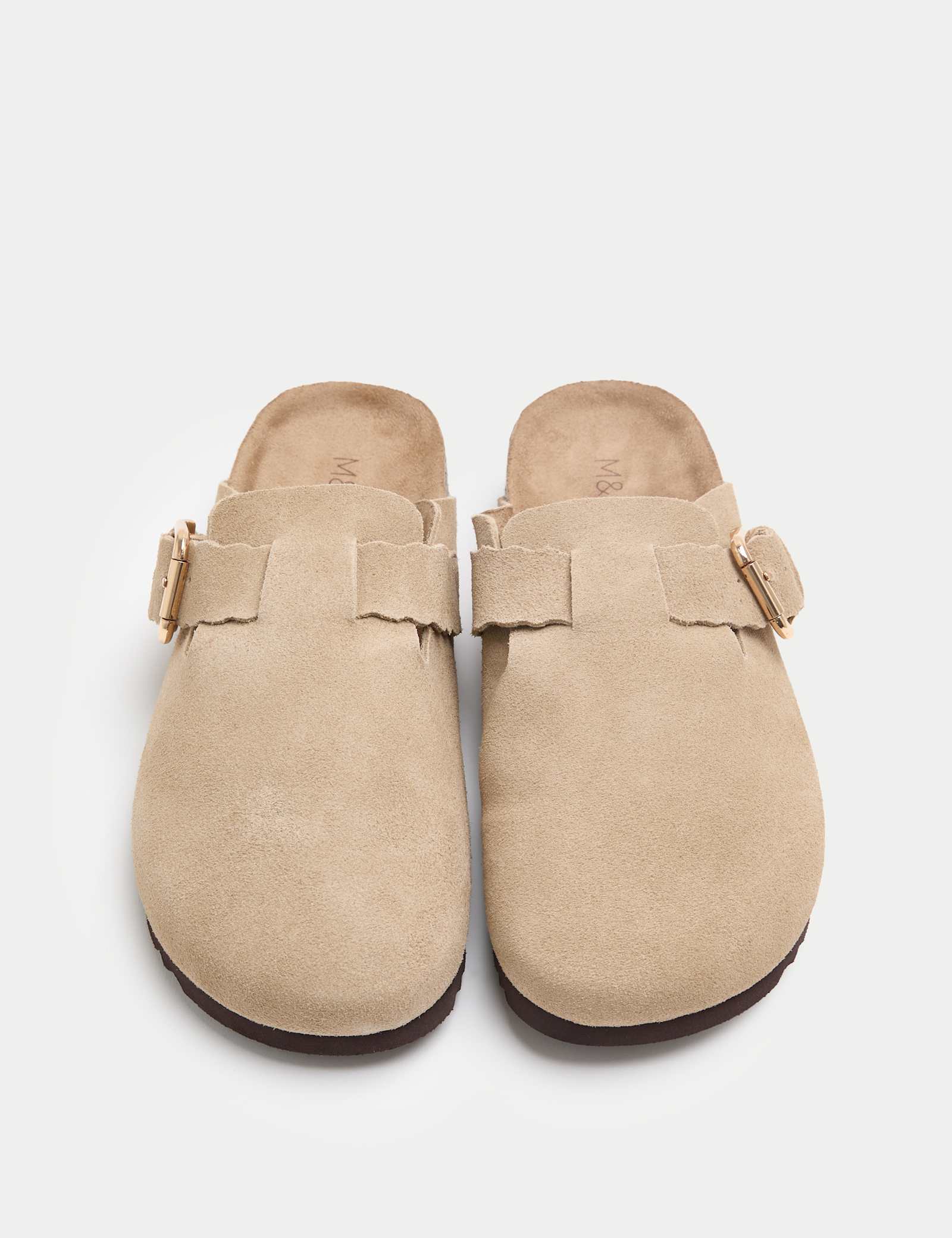 Suede Scallop Edge Strap Clogs - image 3