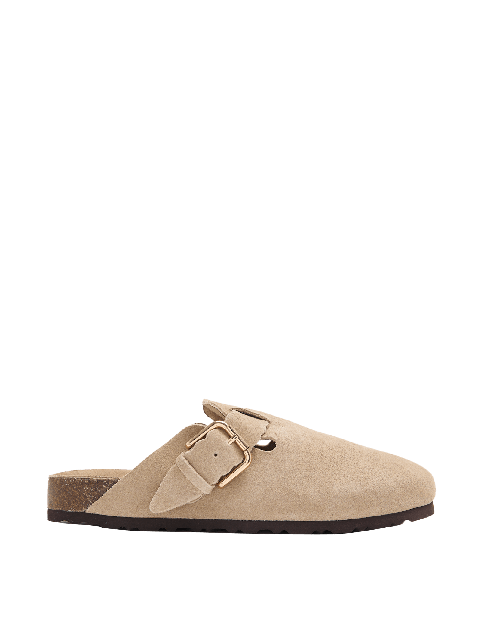 Suede Scallop Edge Strap Clogs - image 5