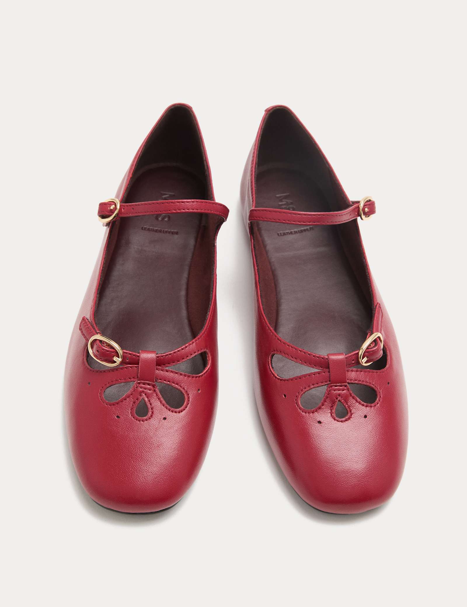 Leather Cut Out Mary Jane Ballet Pumps - image 5