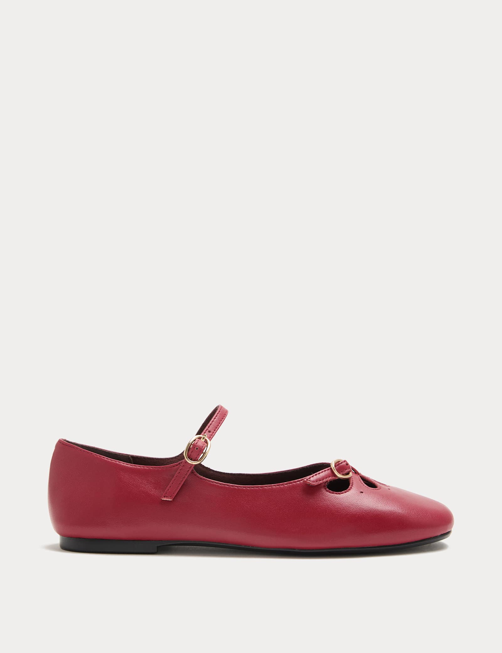 Leather Cut Out Mary Jane Ballet Pumps - image 2