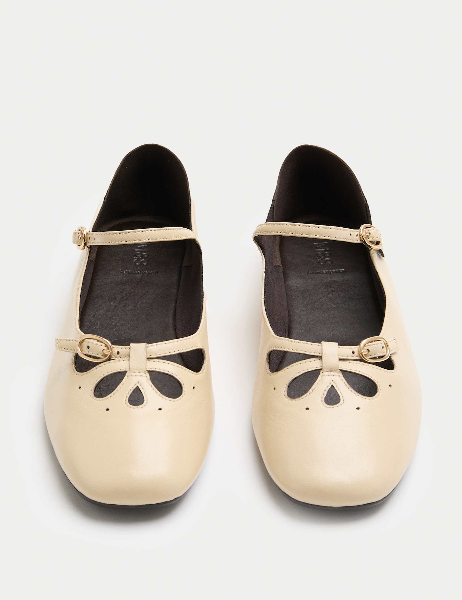 Leather Cut Out Mary Jane Ballet Pumps - image 4