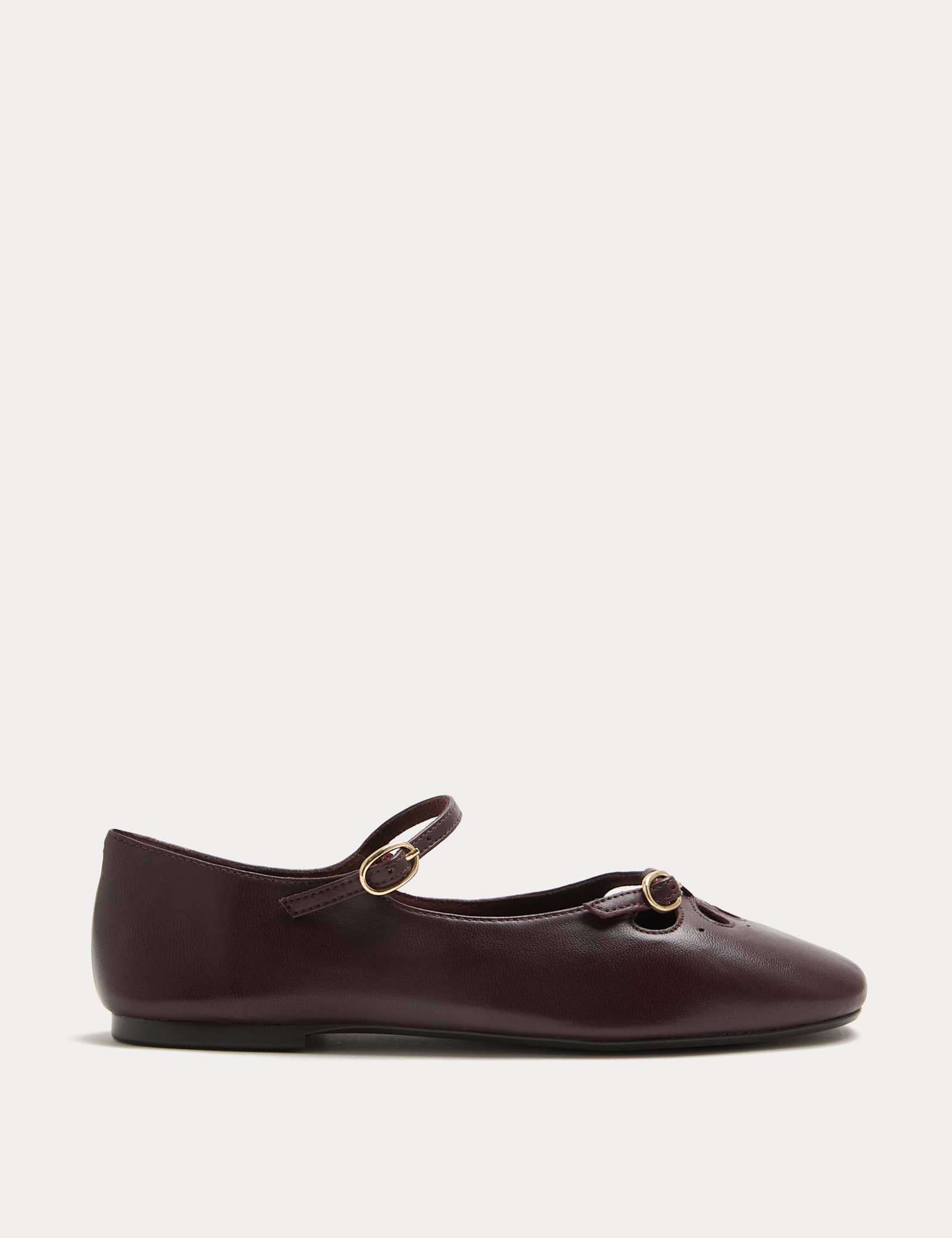 Leather Cut Out Mary Jane Ballet Pumps - image 3