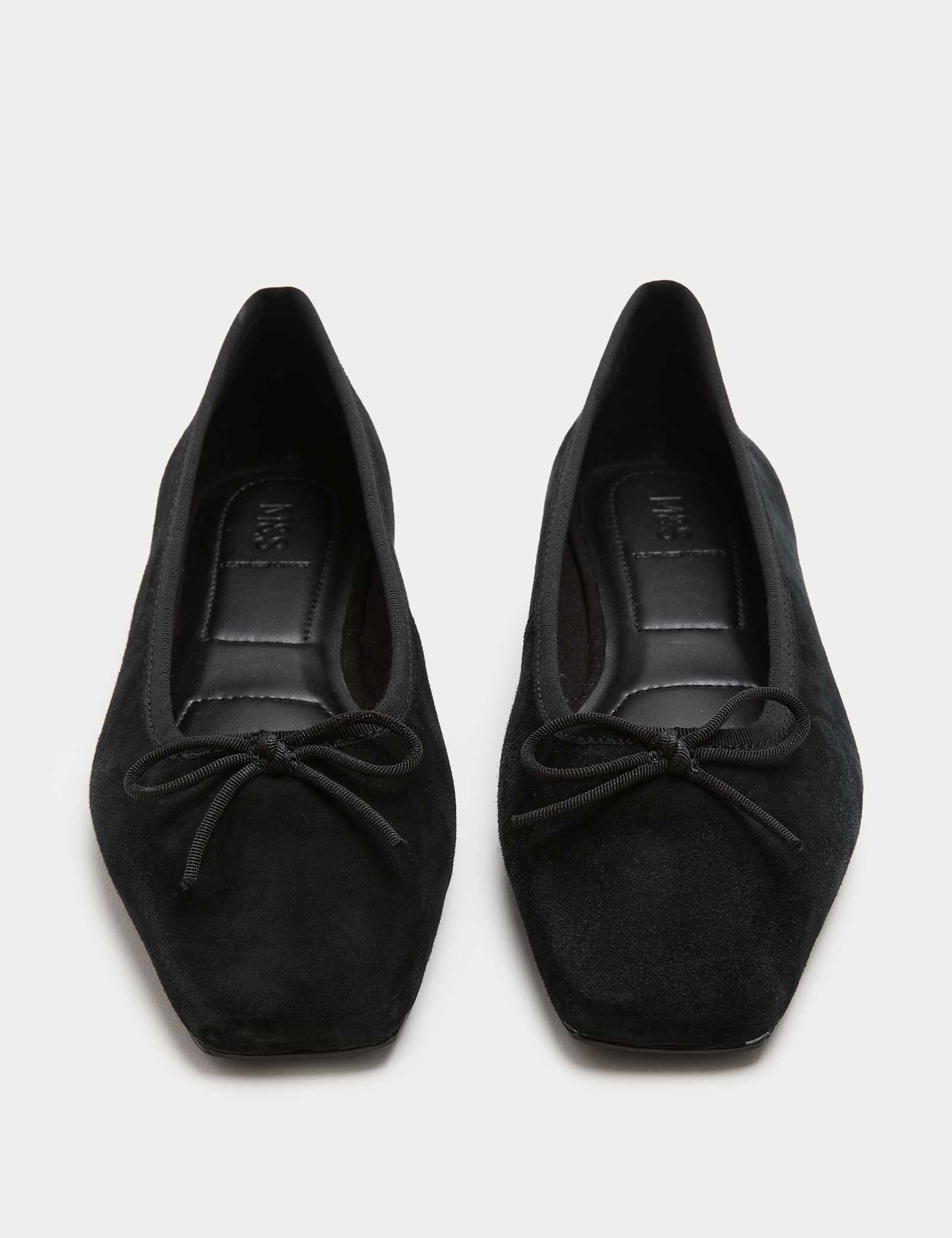 Suede Flat Square Toe Ballet Pumps - image 4
