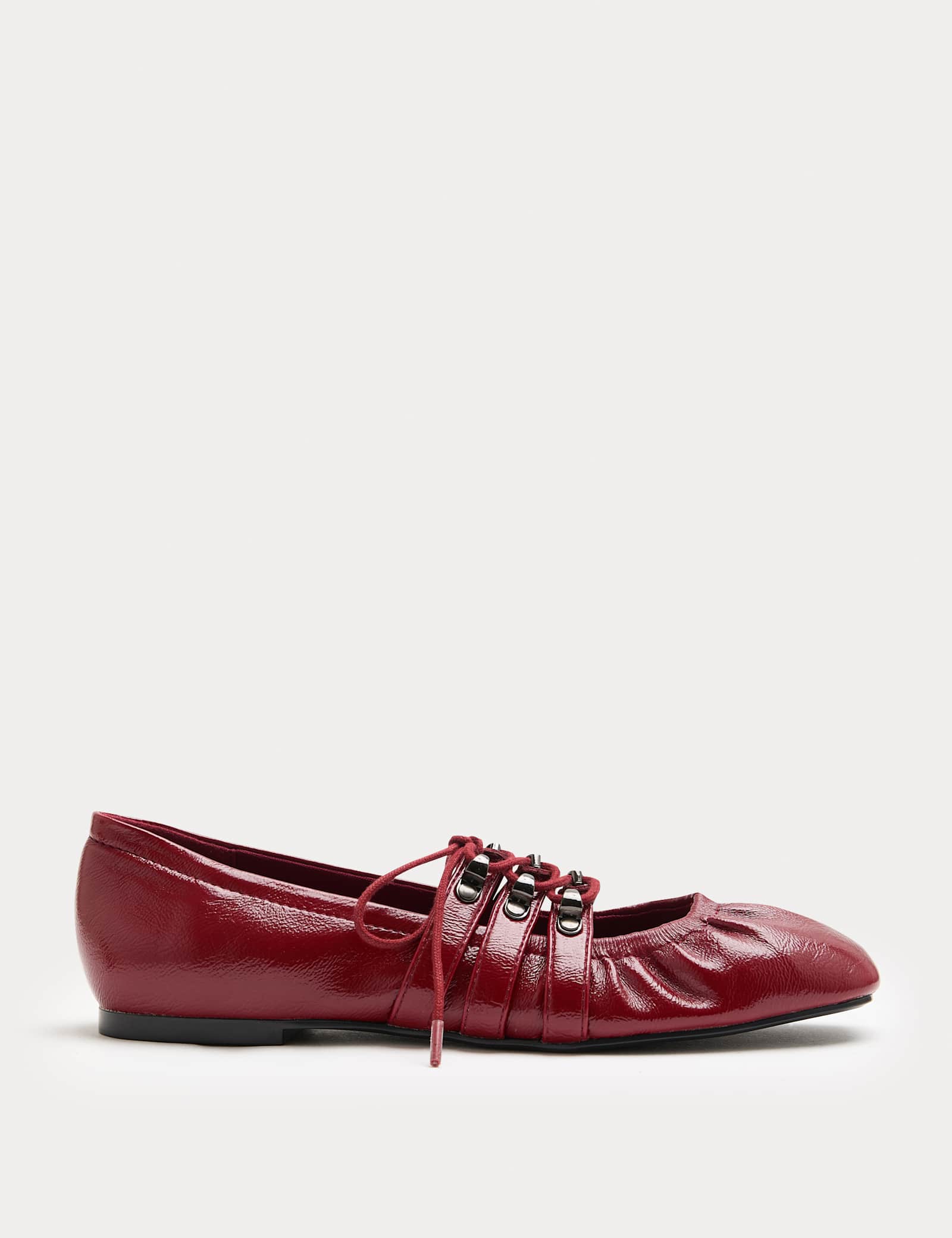 Lace Up Flat Ballet Pumps - image 3