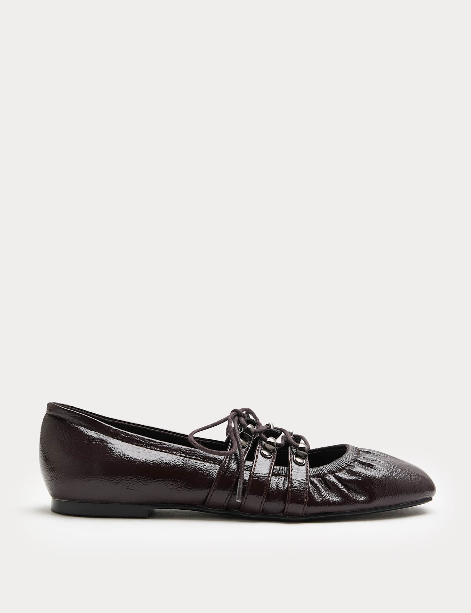 Lace Up Flat Ballet Pumps - image 2