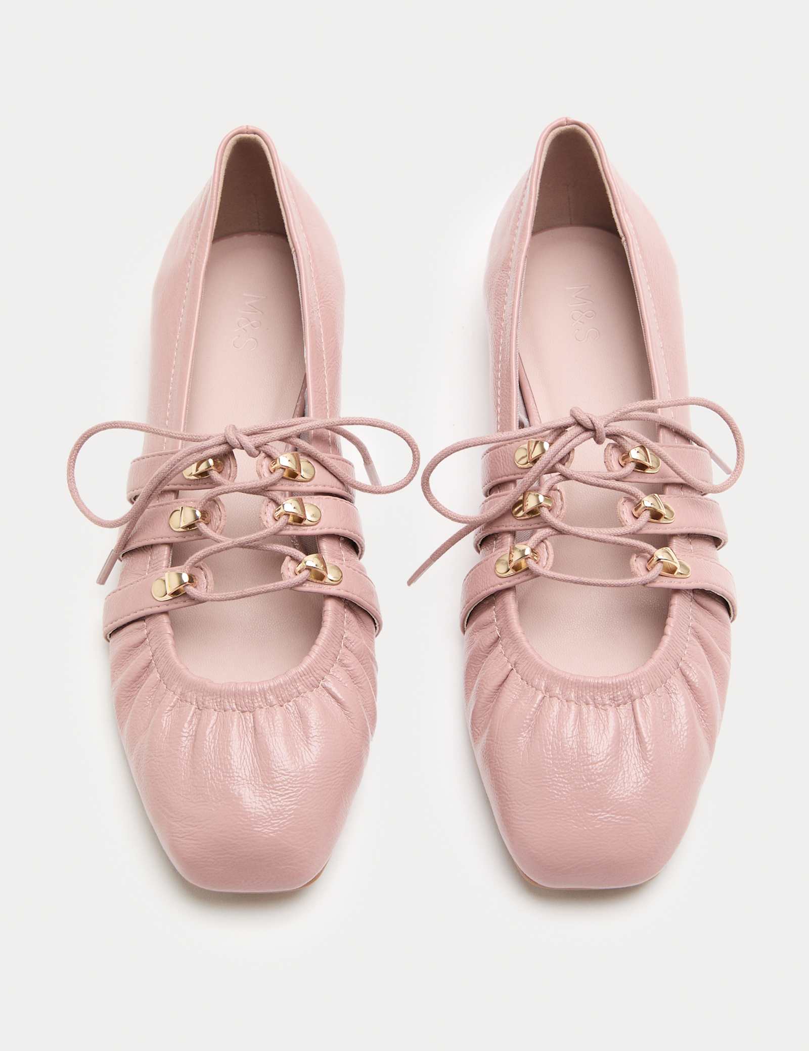 Lace Up Flat Ballet Pumps - image 4