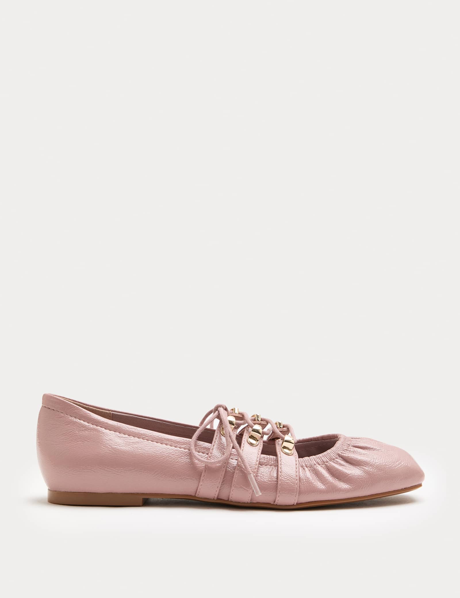 Lace Up Flat Ballet Pumps - image 1