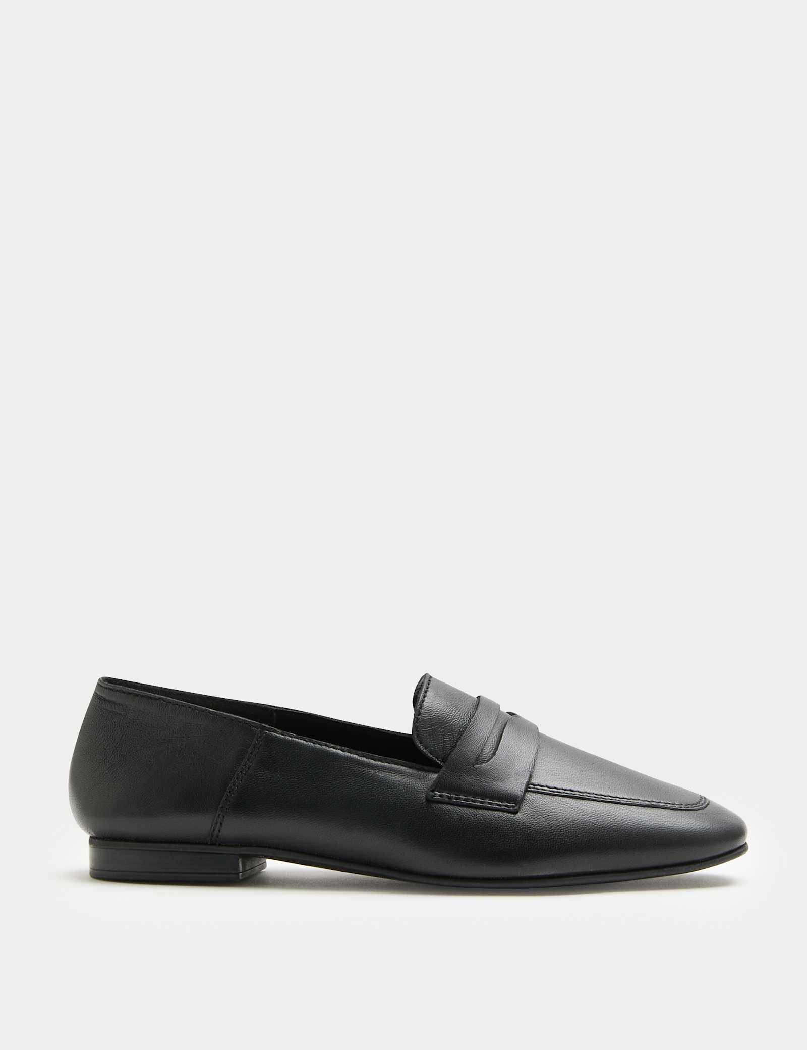 Leather Flat Chisel Toe Loafers - image 1