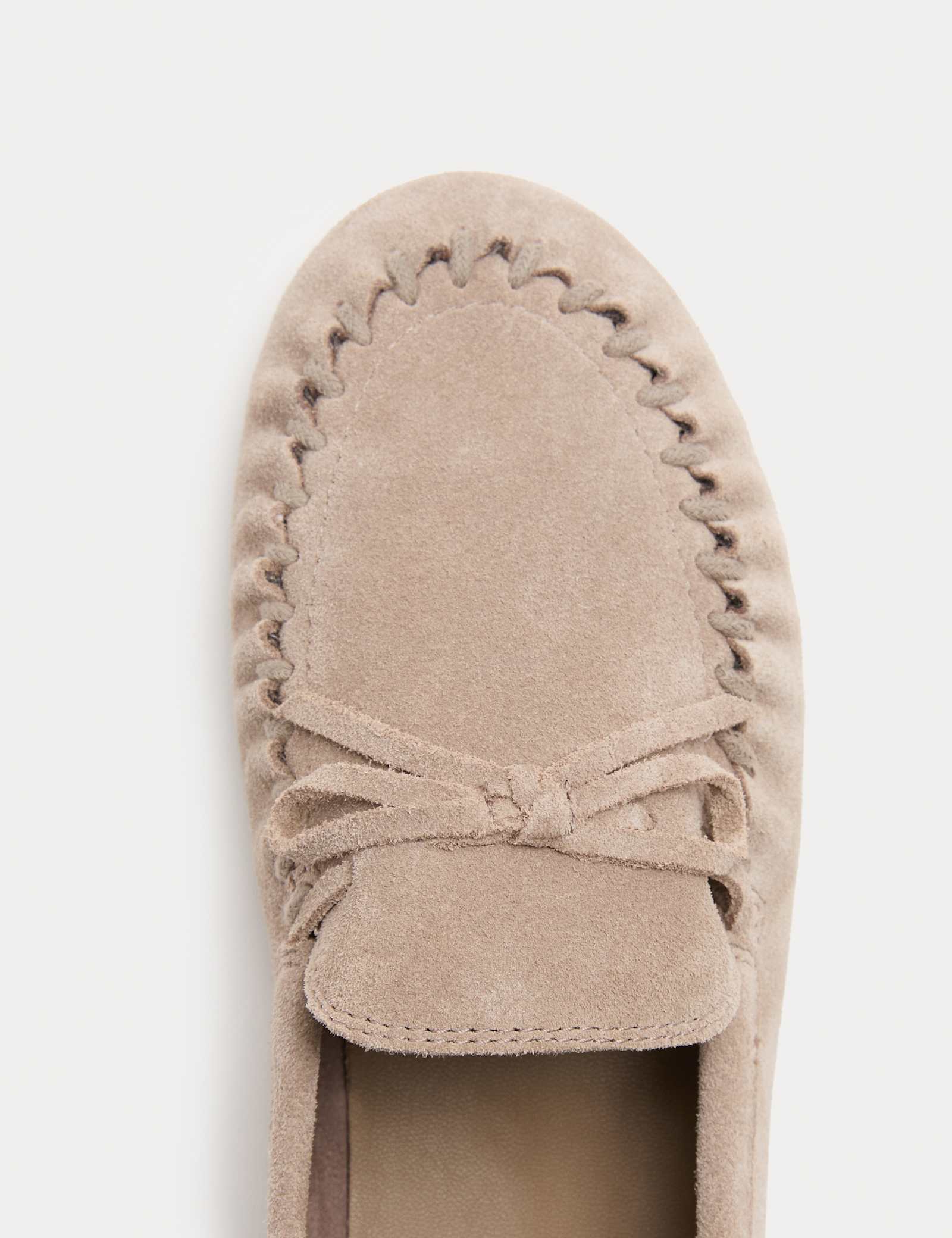 Suede Bow Flat Driver Shoes - image 5