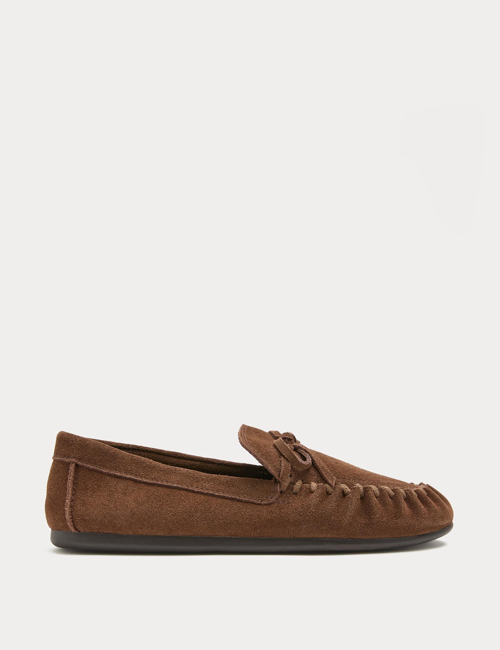 Suede Bow Flat Driver Shoes - image 2