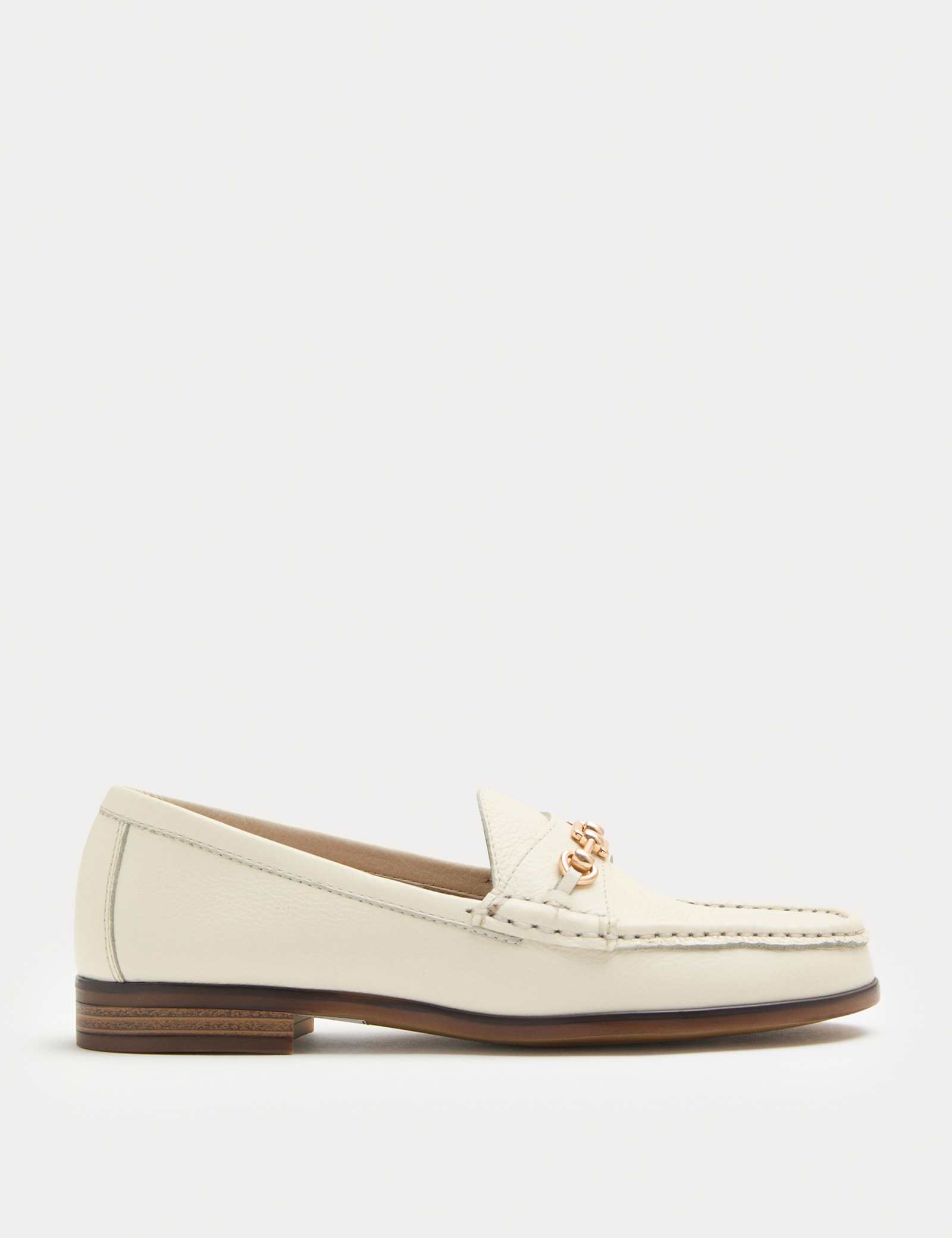 Leather Trim Block Heel Loafers - image 3