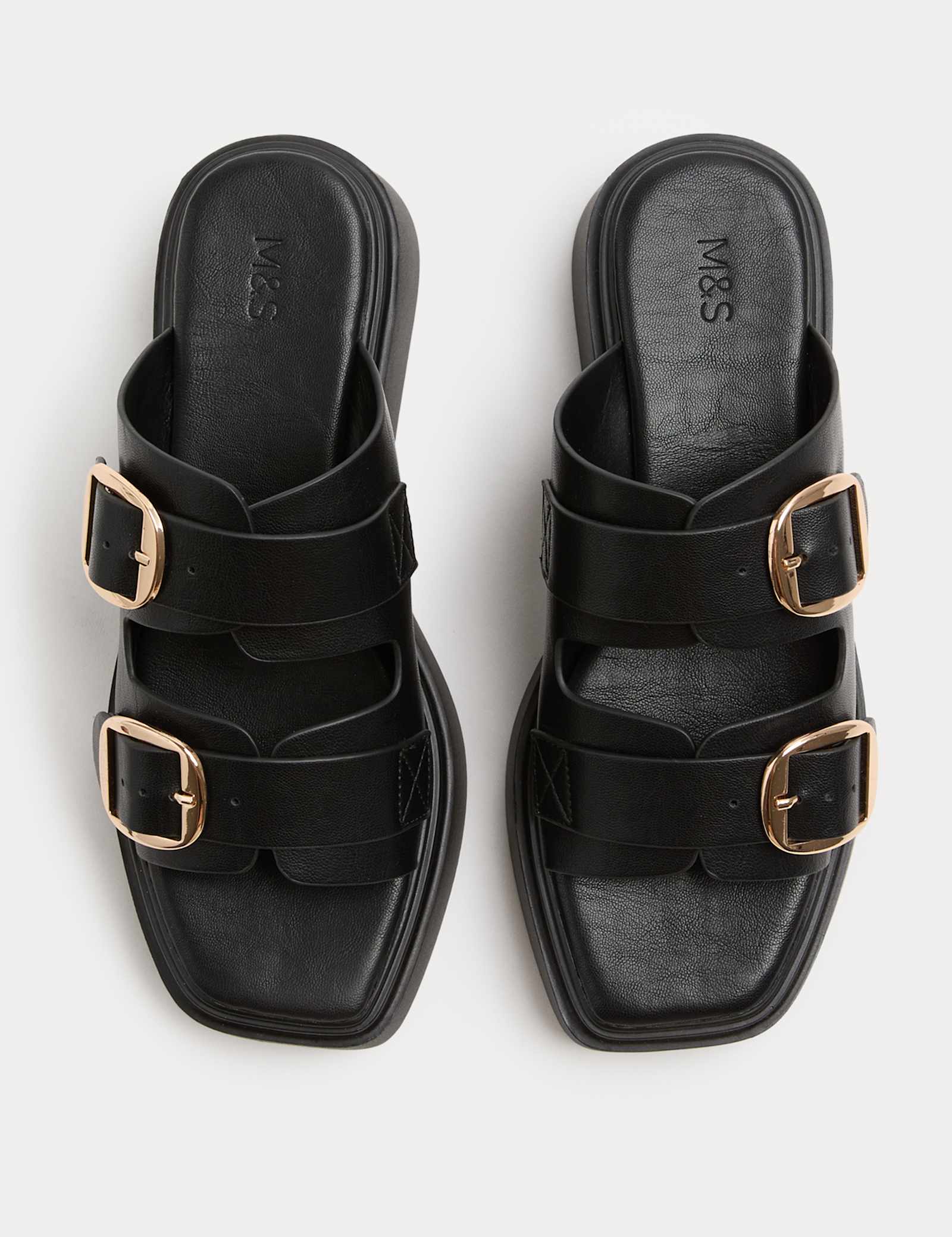 Double Buckle Flatform Mules - image 3