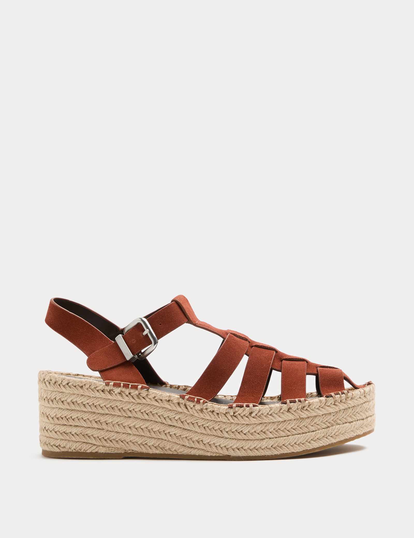 Suede Buckle Flatform Fisherman Espadrilles - image 2