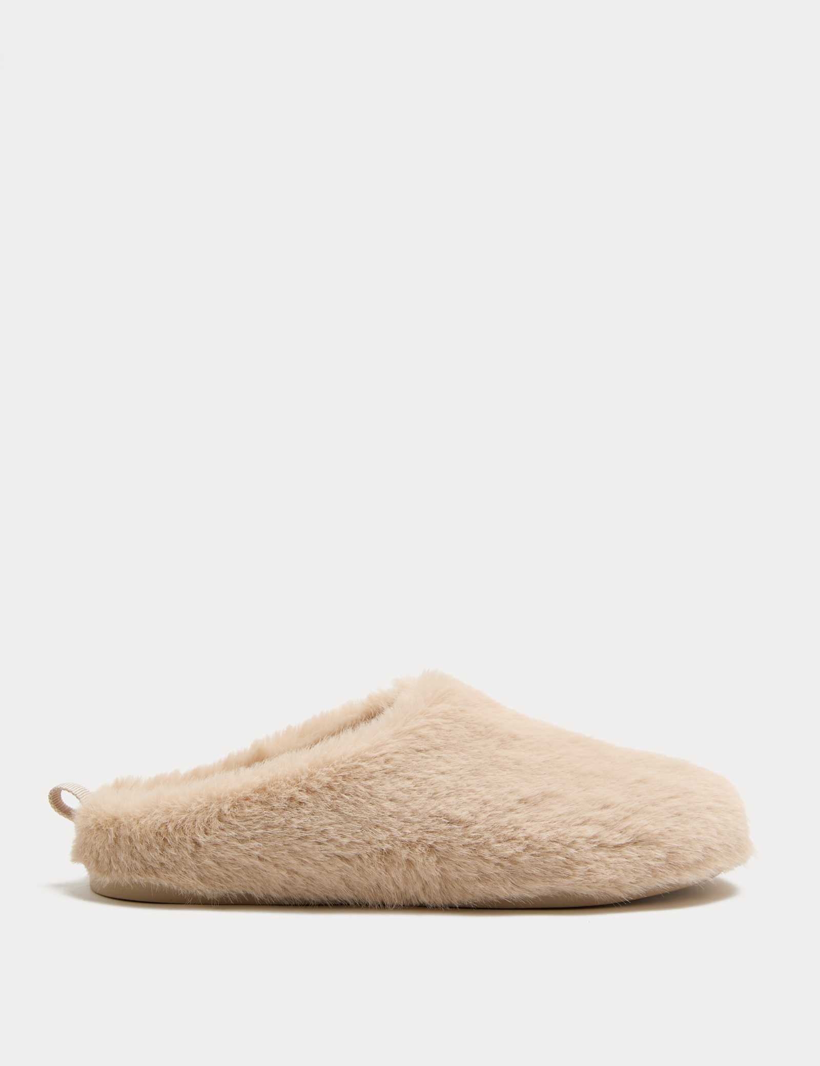 Faux Fur Back Tab Mule Slippers - image 1