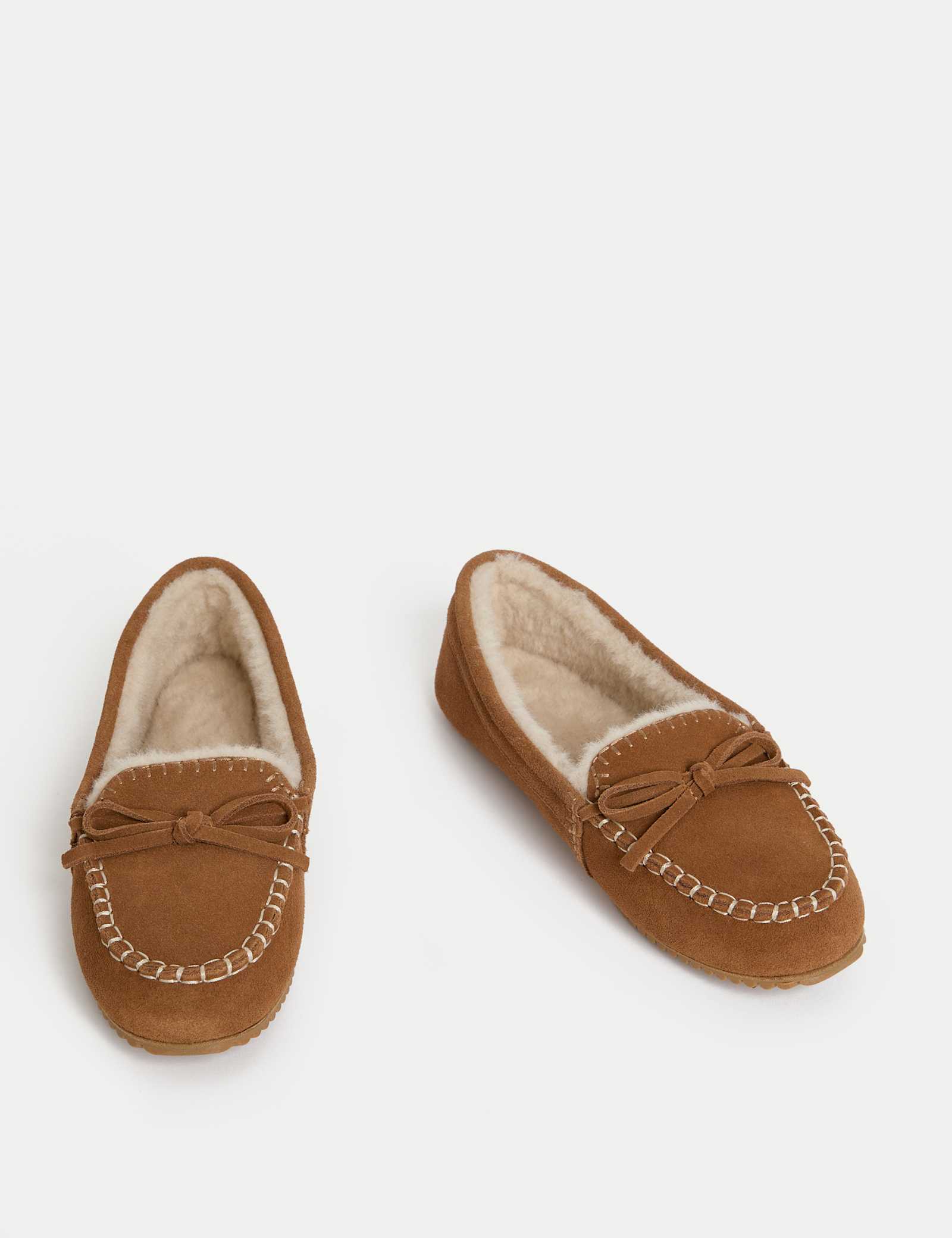 Suede Stitch Detail Moccasin Slippers - image 2