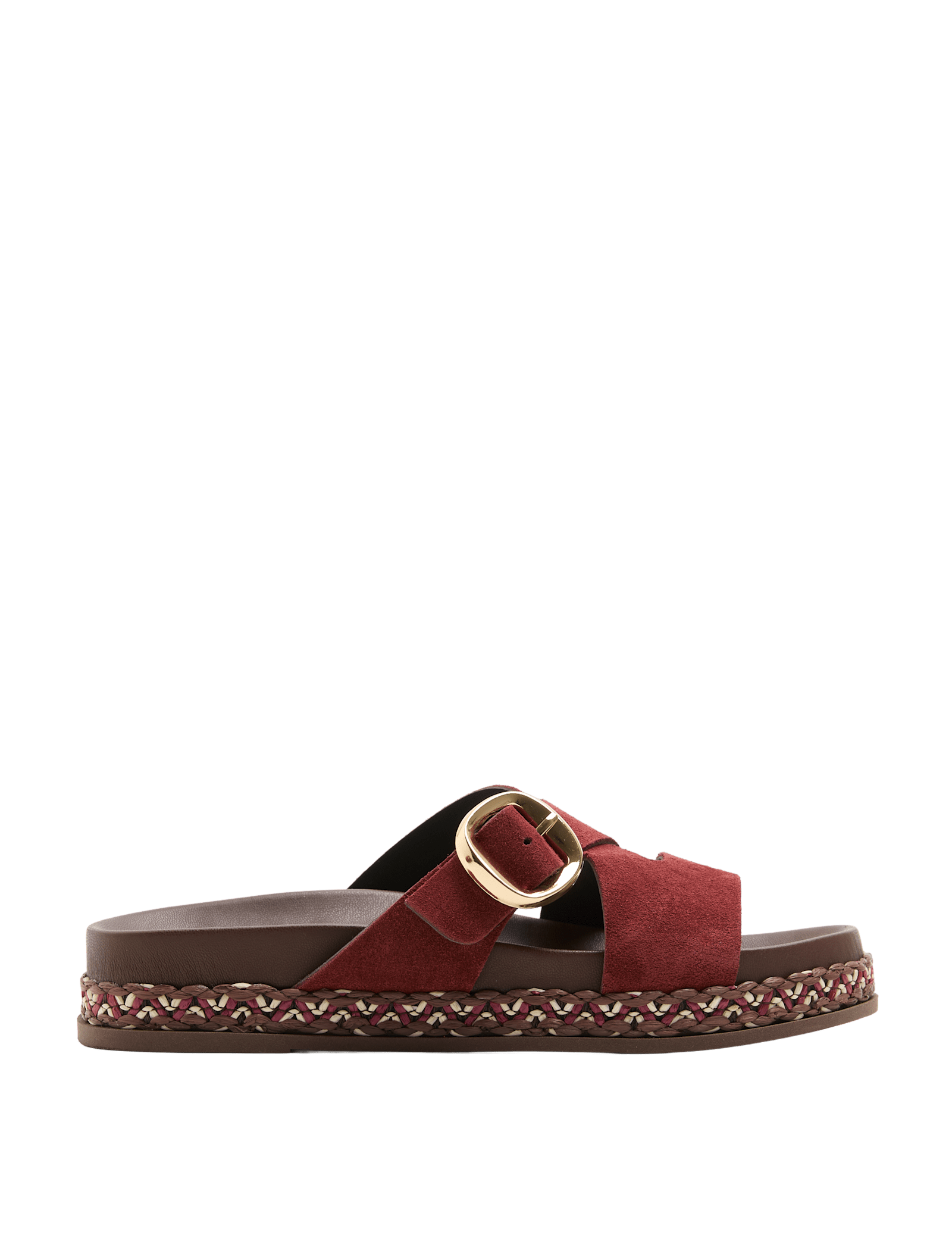 Suede Buckle Flatform Mules - image 3